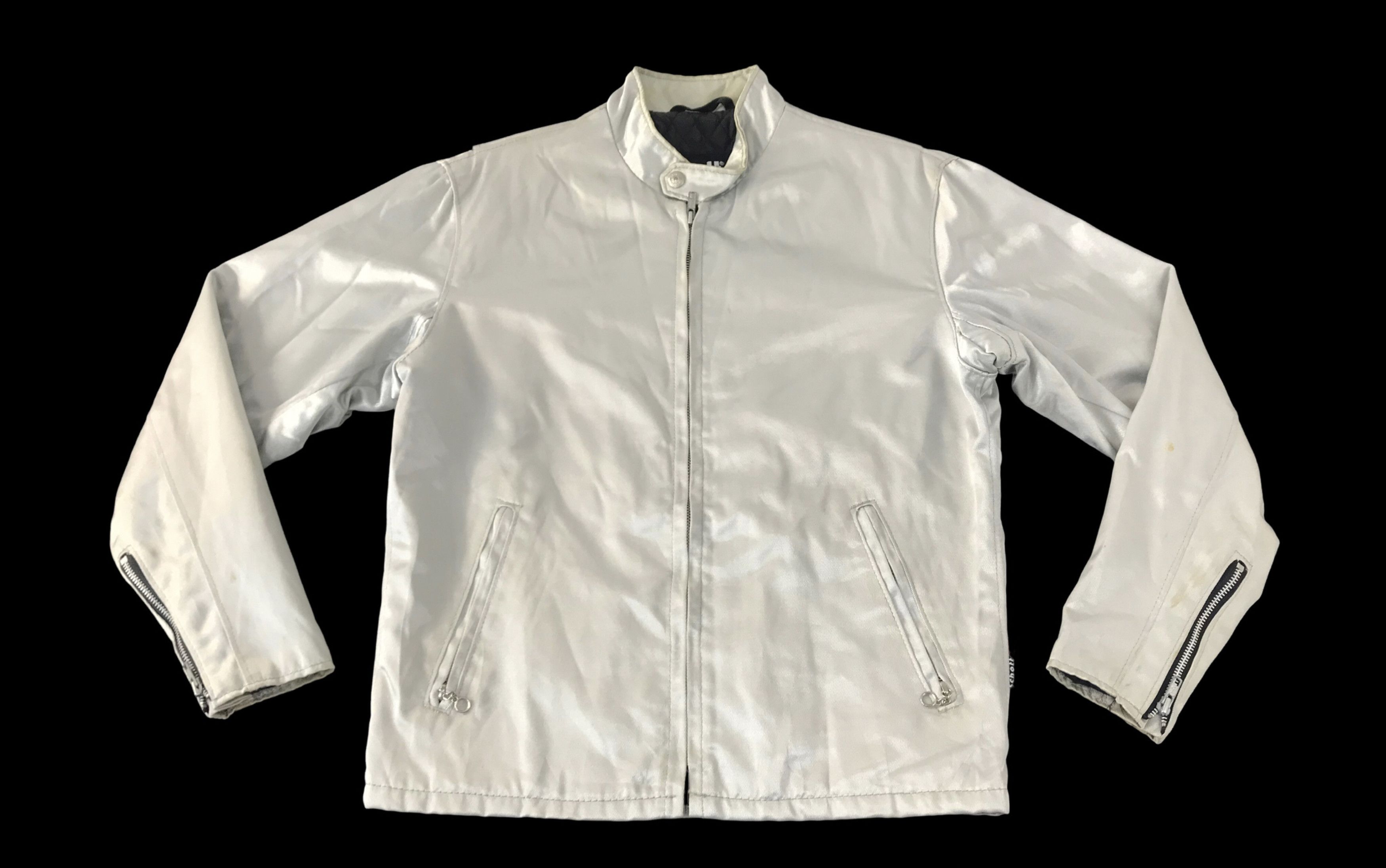 Schott 90s Schott NYC Retro Racer Zipper White Minimalist Jacket Size US M / EU 48-50 / 2 - 1 Thumbnail