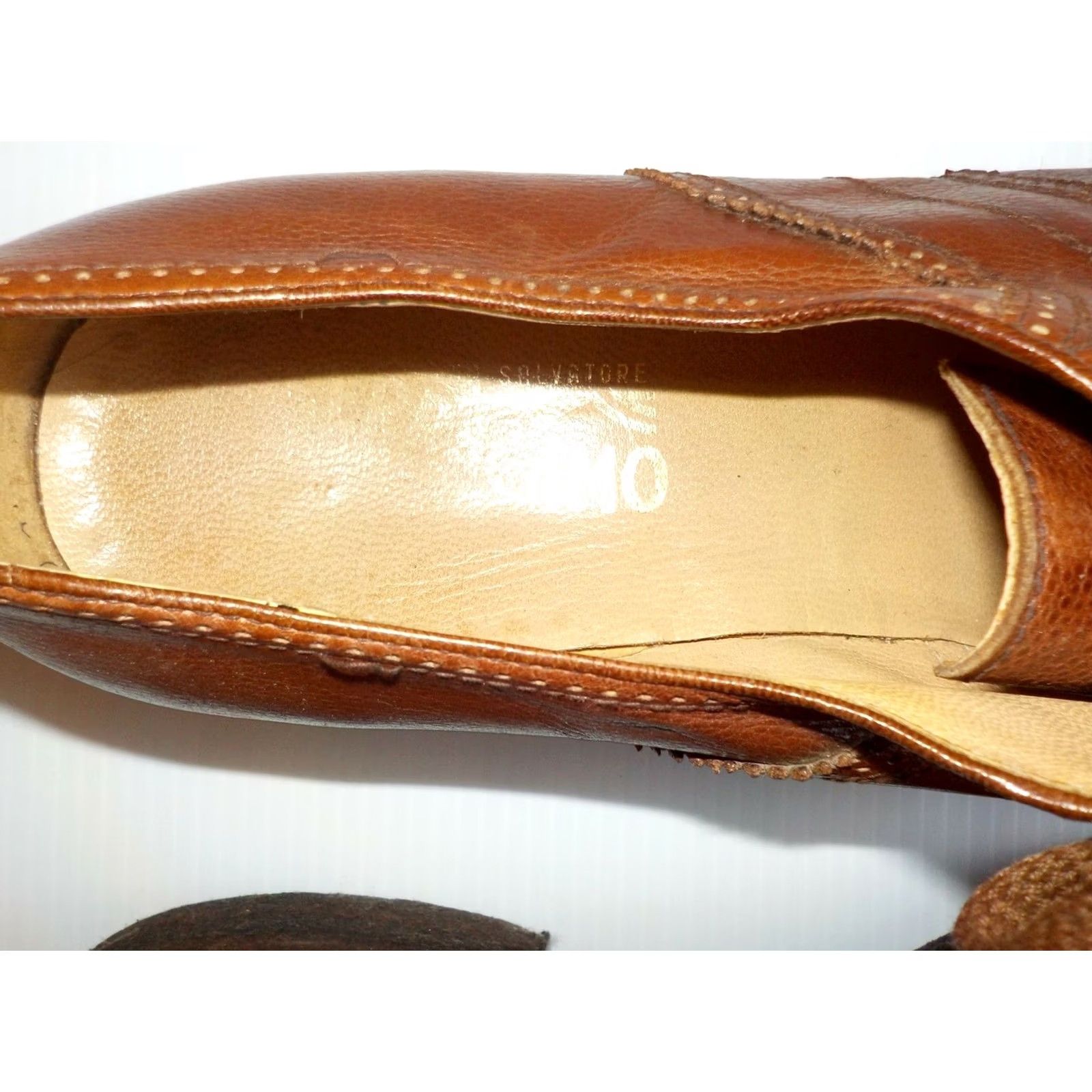 Salvatore Ferragamo VINTAGE Salvatore Ferragamo Pebble Grained Lace Ups Brown Dress Shoes 13 Leather Gum Soles Men Mens Shoes Size US 13 / EU 46 - 2 Thumbnail