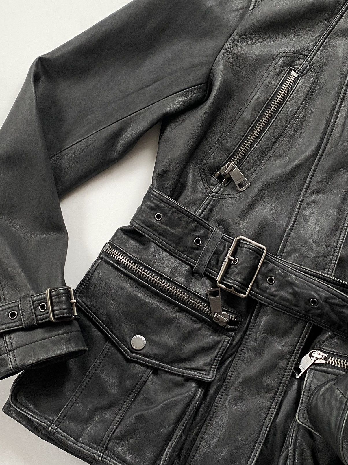Burberry 🔥RRP 2390$ Burberry Brit Lambskin Biker Field Jacket Size S / US 4 / IT 40 - 9 Thumbnail