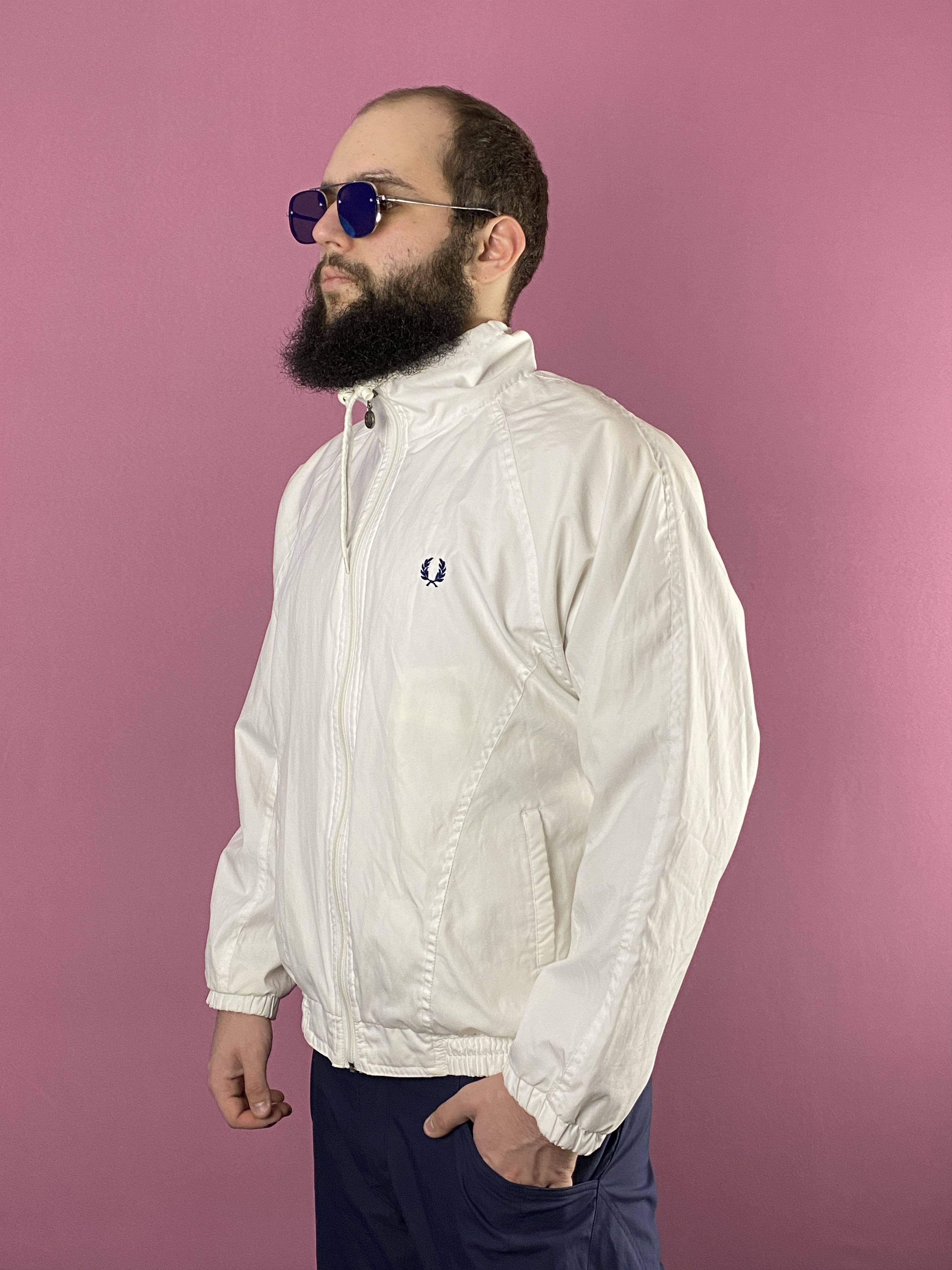 Fred Perry × Vintage 80s Fred Perry Sportswear Vintage Men's Windbreaker Jacket Size US L / EU 52-54 / 3 - 2 Thumbnail
