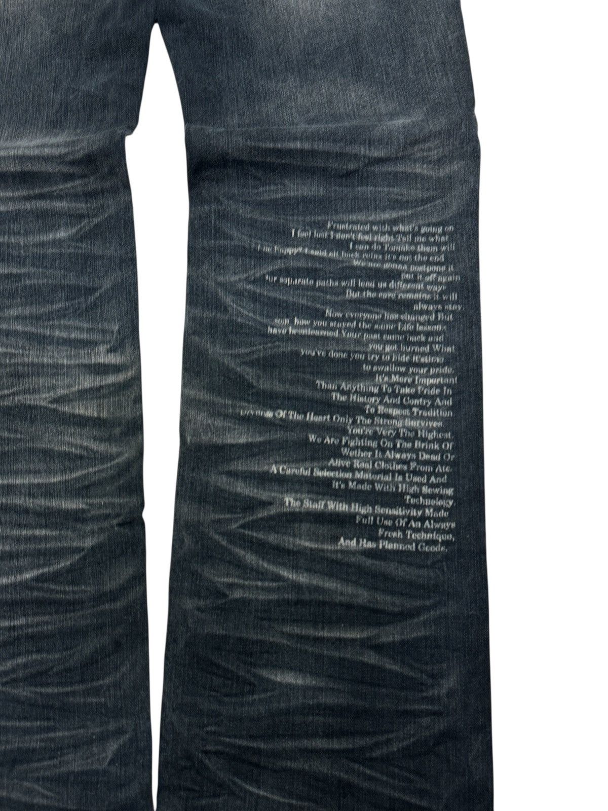 Hysteric Glamour In the Attic Printed Poem Claw Mark Distressed Denim Size US 29 - 12 Thumbnail