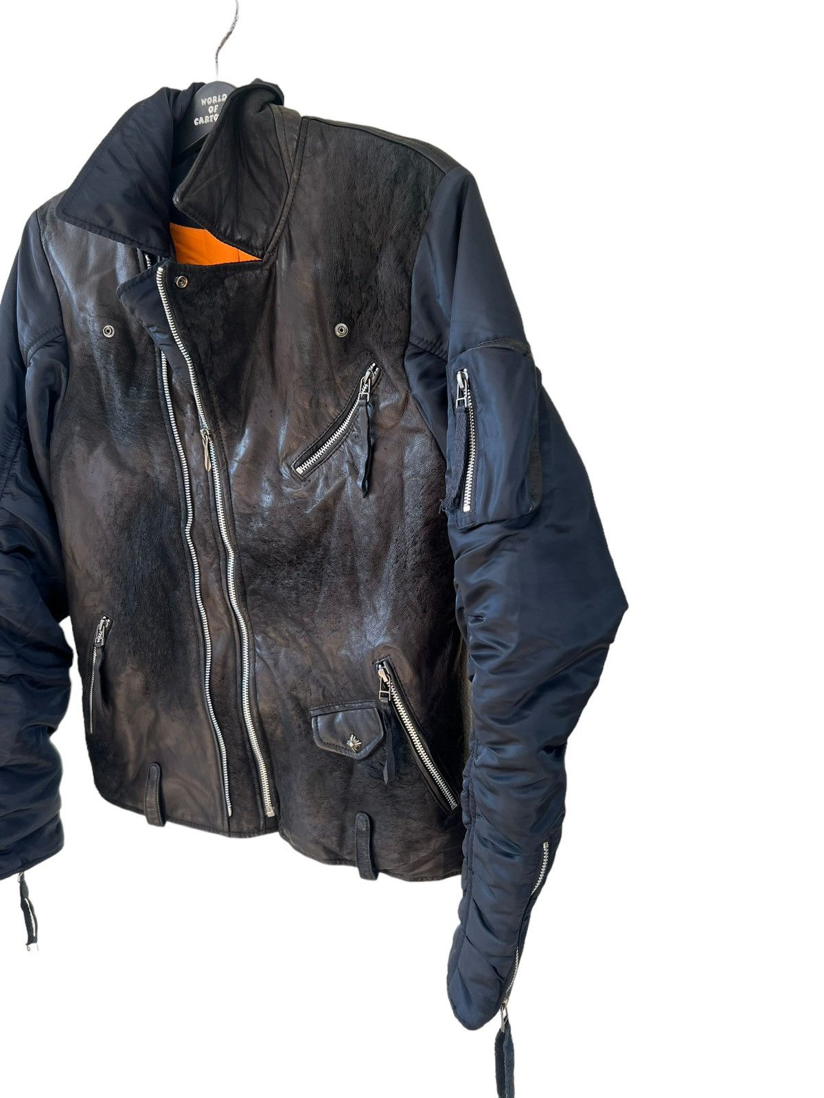 14th Addiction 14th Addiction Distress Sheep skin Hybrid Leather Jacket Size US M / EU 48-50 / 2 - 13 Thumbnail