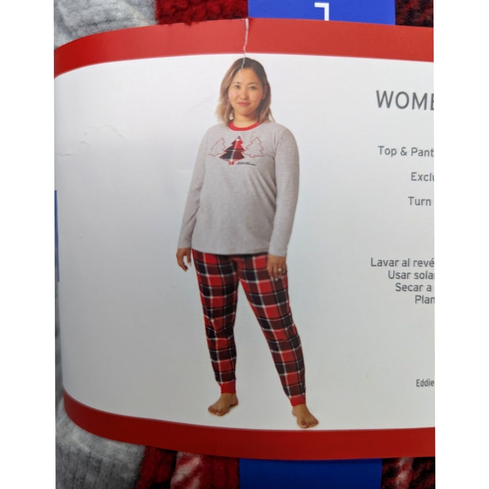 Eddie Bauer Eddie Bauer Womens Pajama Set Grey Red Plaid Christmas Tree Large NEW Two-Piece Knit Sleepwear Set Mens? Size ONE SIZE - 5 Thumbnail