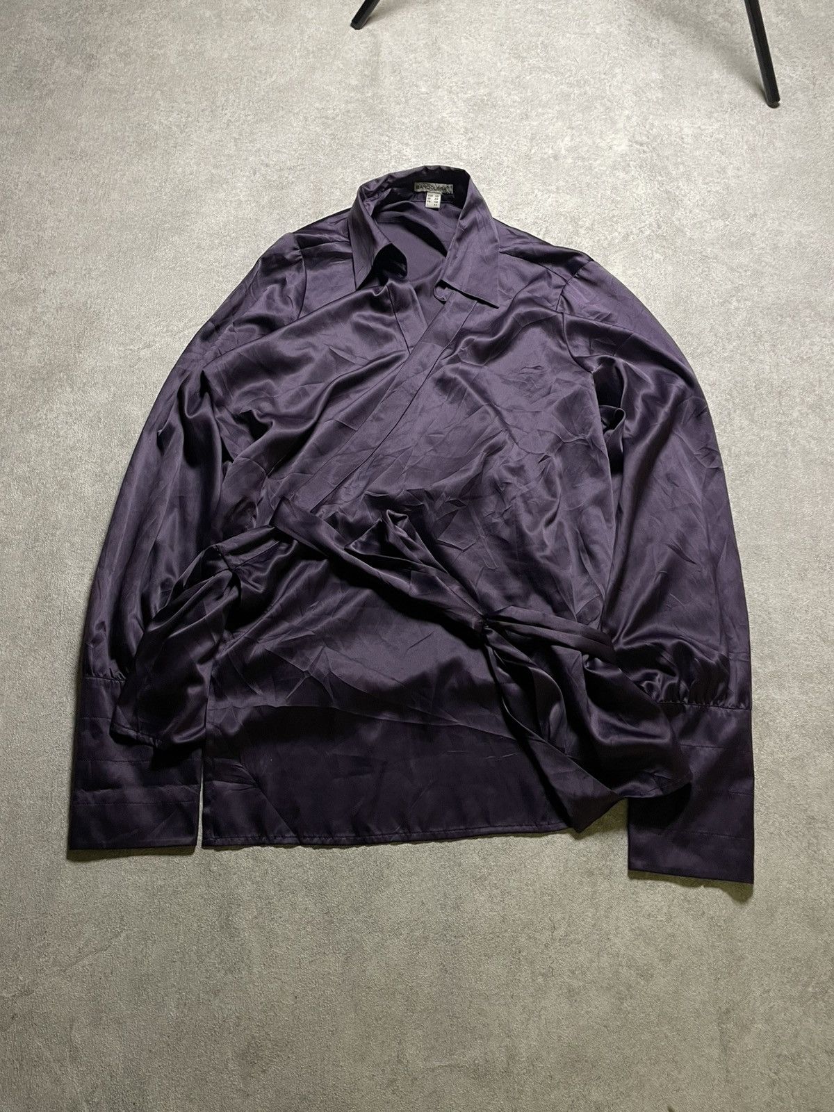 If Six Was Nine Skull Deep violet satin wrap shirt — Nosferatu energy Size US M / EU 48-50 / 2 - 2 Thumbnail