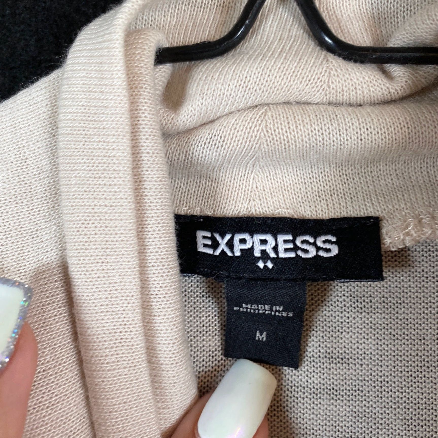 Express Express Womens Sweater Sleeveless Mock Neck Bodysuit Cream Medium Size M / US 6-8 / IT 42-44 - 5 Thumbnail