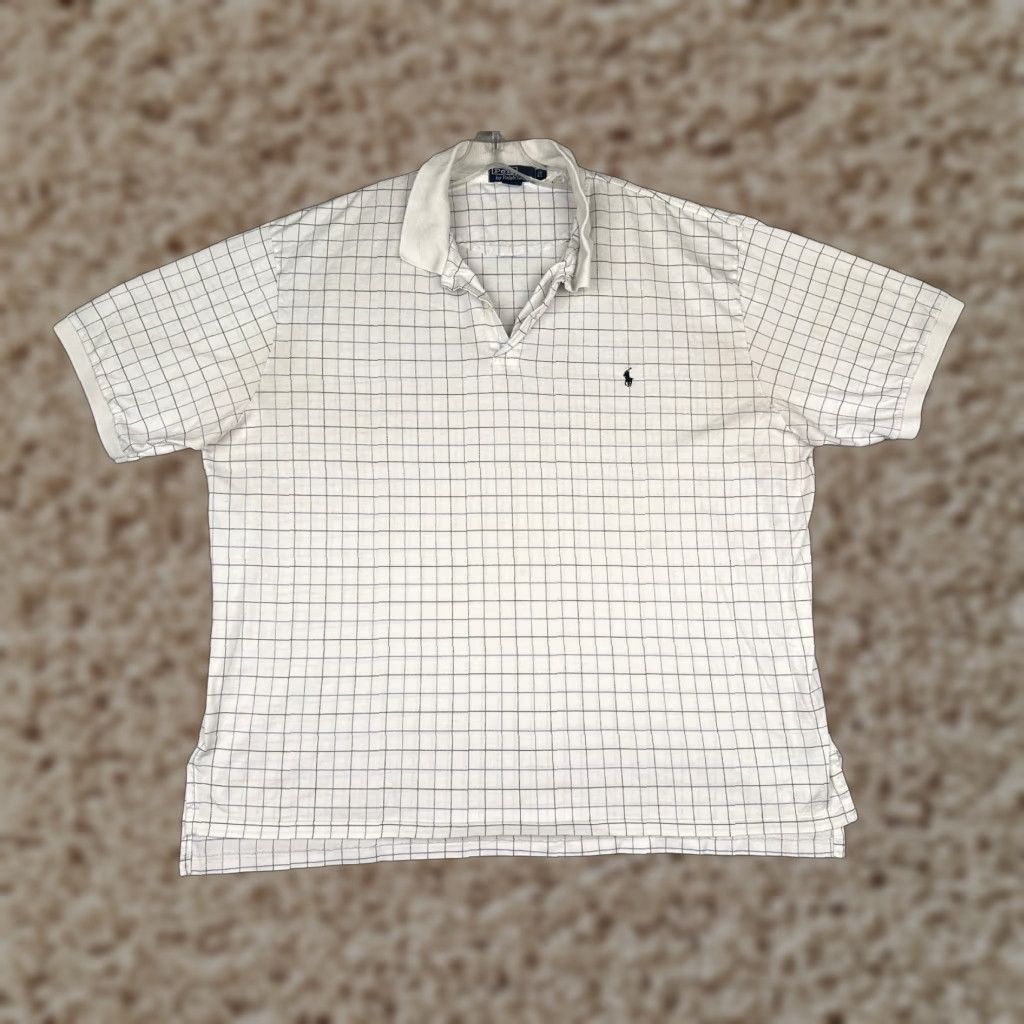 Ralph Lauren Ralph Lauren Shirt Adult 2XL White Check 100% Cotton Short Sleve Polo Size US XXL / EU 58 / 5 - 1 Thumbnail