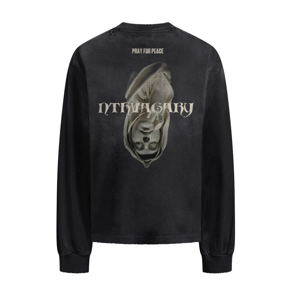 Vintage Men's distressed statue print long-sleeved T-shirt Size US M / EU 48-50 / 2 - 1 Thumbnail