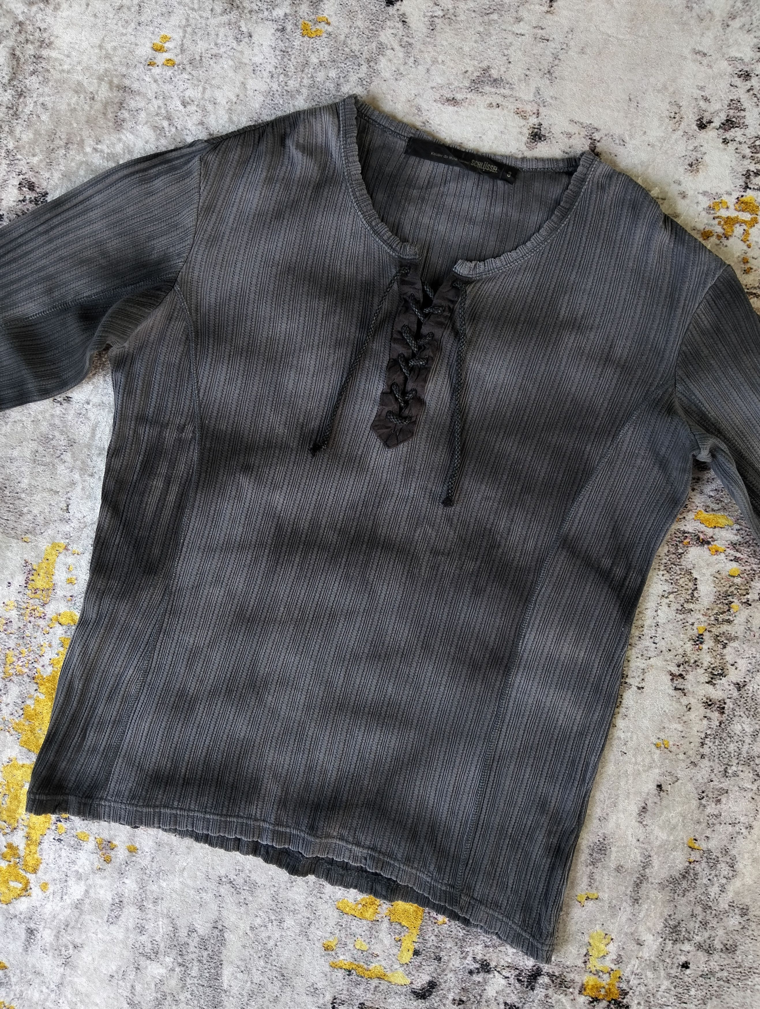 Schlussel Schlussel Lace Up Waxed Long Sleeve Tee Size US M / EU 48-50 / 2 - 4 Thumbnail