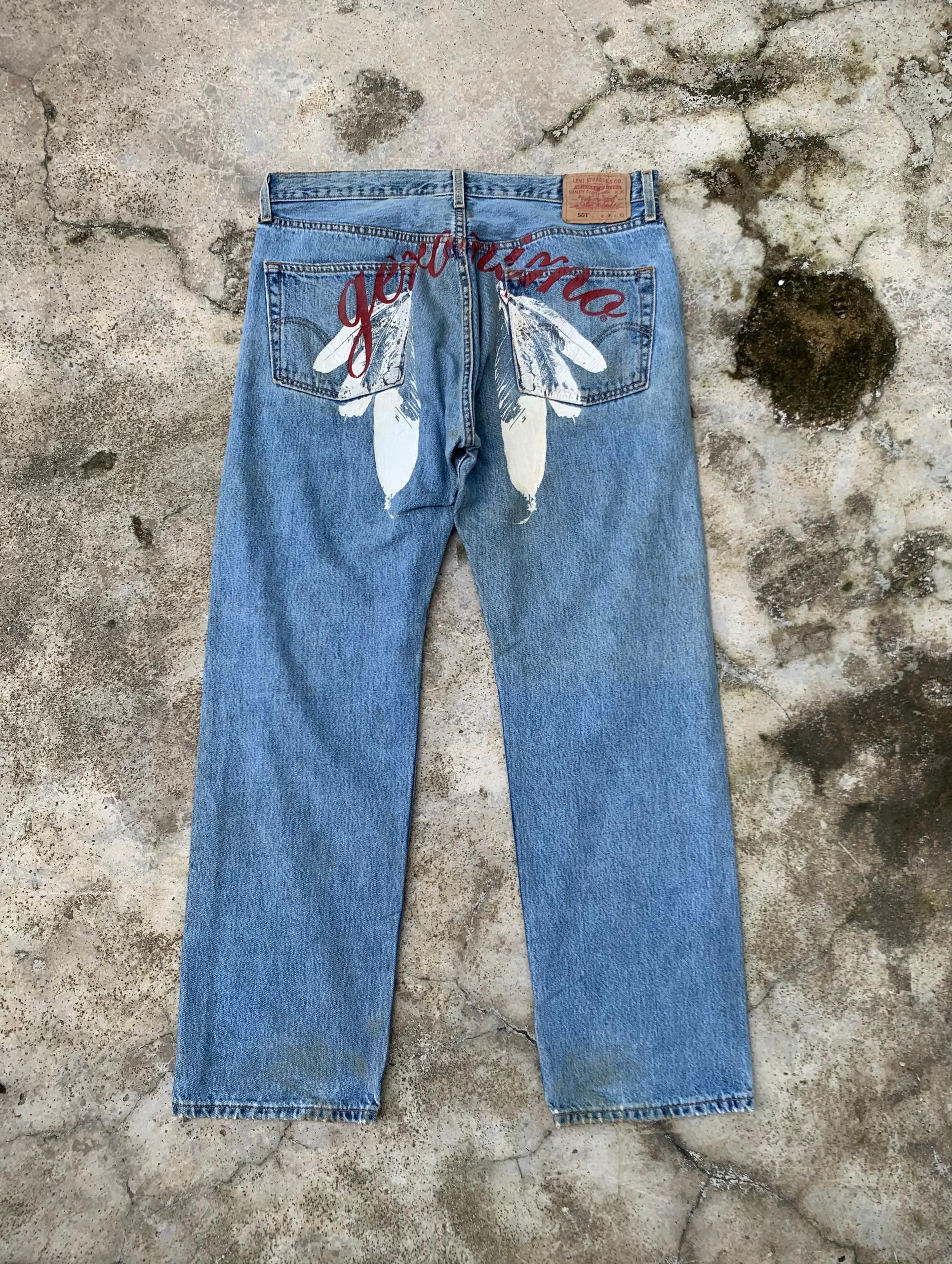 Levi's × Levi's Vintage Clothing × Vintage Rare Vintage Levis 501 Jeans X Geronimo Apache Denim Size US 36 / EU 52 - 1 Thumbnail