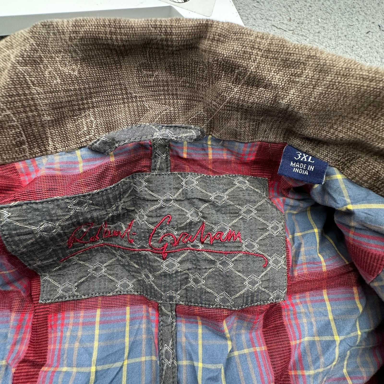Robert Graham Robert Graham Sport Coat Blazer Mens 3XL Brown Plaid Lined Size US XXL / EU 58 / 5 - 2 Thumbnail