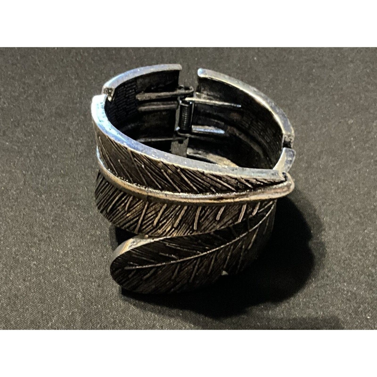 Other Adj. Hinged Wide Cuff Leaf Shaped Bracelet 6in unopened Size ONE SIZE - 2 Thumbnail
