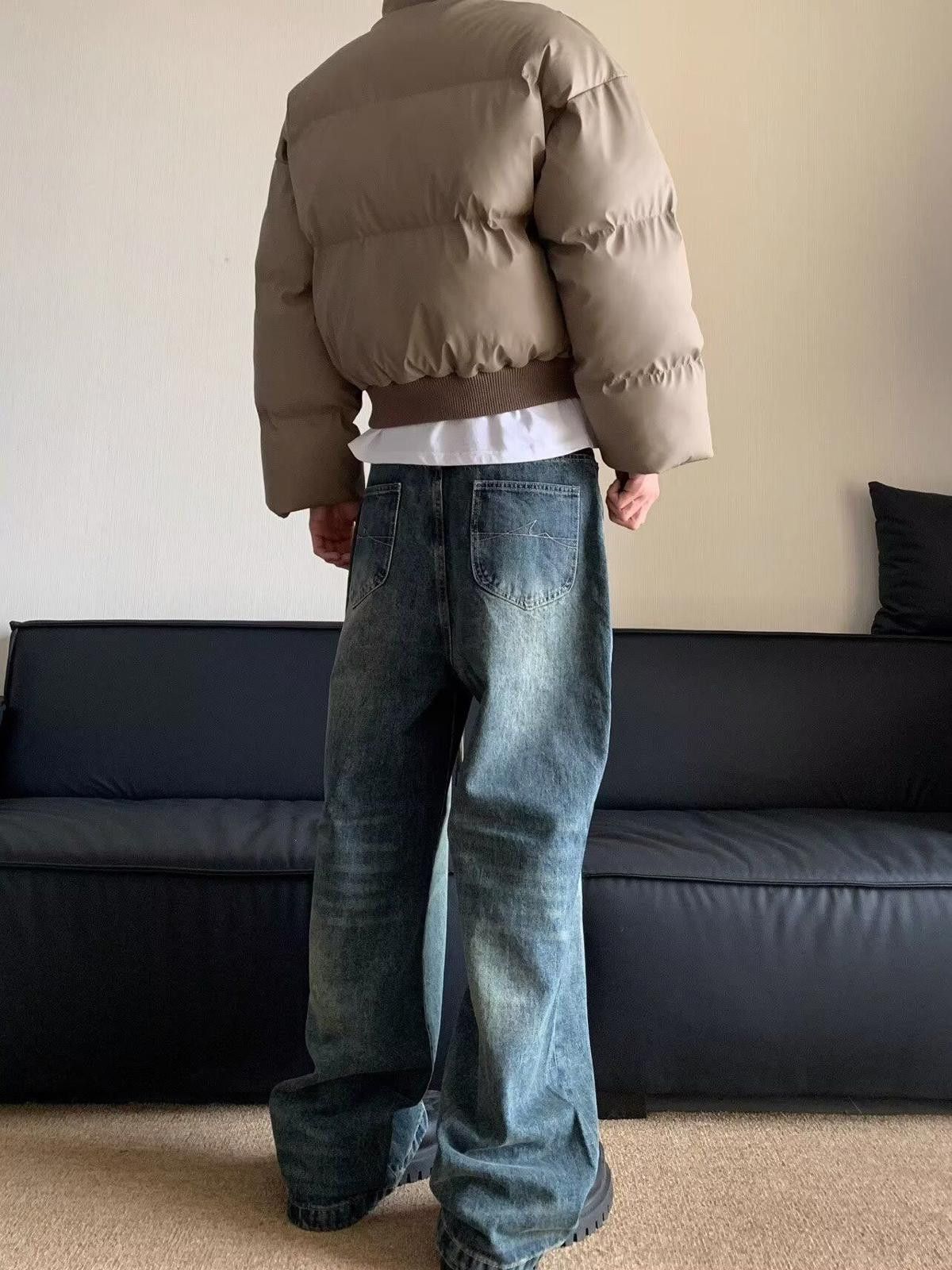 Japanese Brand Letters Distressed Retro Loose Straight Wide Leg Jeans Size US 30 / EU 46 - 3 Thumbnail