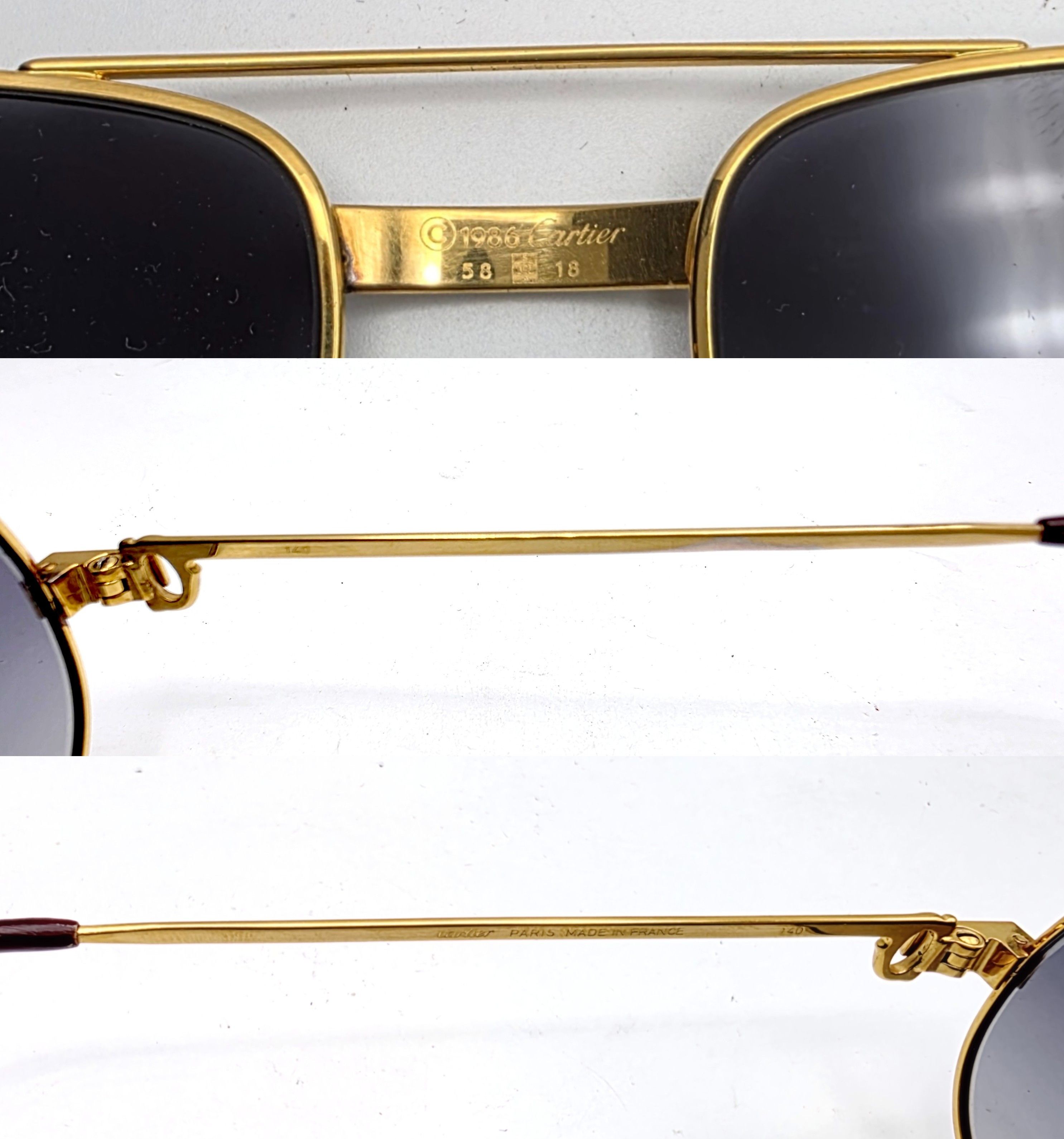 Cartier 🔴 Vintage Cartier Romance Santos Sunglasses Gold Plated Size ONE SIZE - 16 Thumbnail