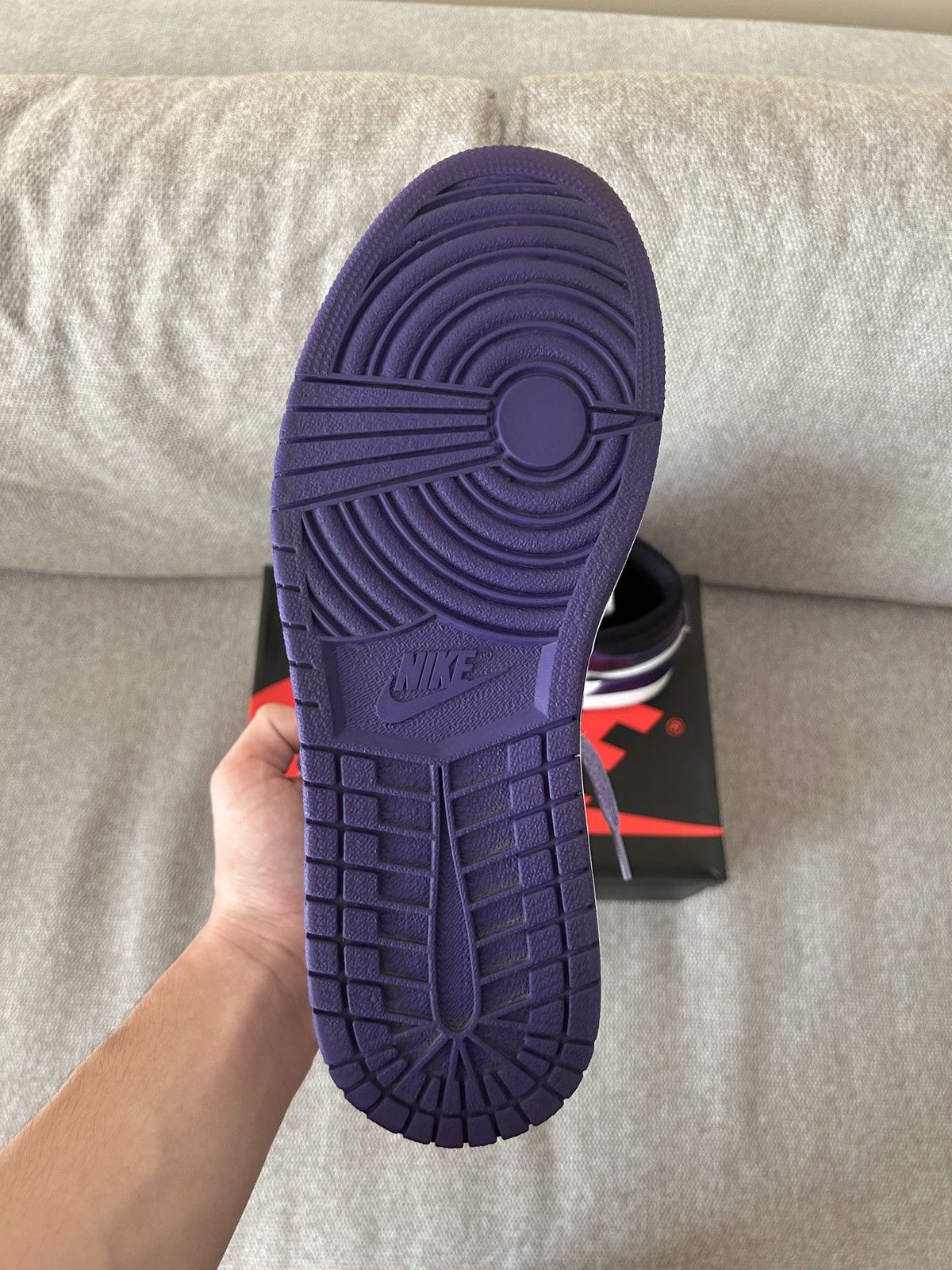 Jordan Brand × Nike Jordan 1 High Court Purple White Size US 10 / EU 43 - 6 Thumbnail
