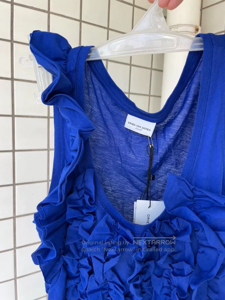 Dries Van Noten Dries Van Noten Blue ear-trimmed top Size S / US 4 / IT 40 - 2 Thumbnail
