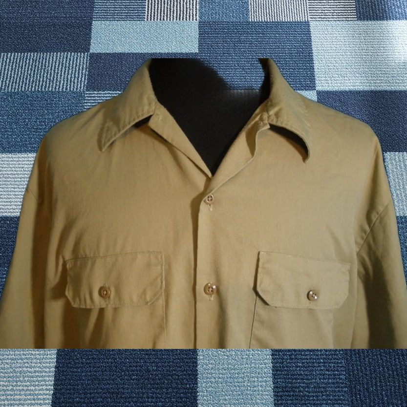 Dickies Dickies Shirt Button-Up Short Sleeve Logo Workwear Mens 2XL Beige Size US XXL / EU 58 / 5 - 1 Thumbnail