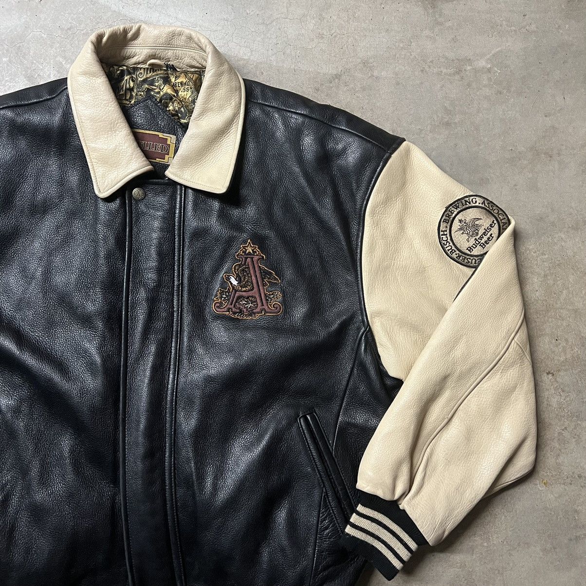 Budweiser × Vintage Vintage 90’s Budweiser Anheuser Busch Leather Jacket Size US L / EU 52-54 / 3 - 7 Thumbnail