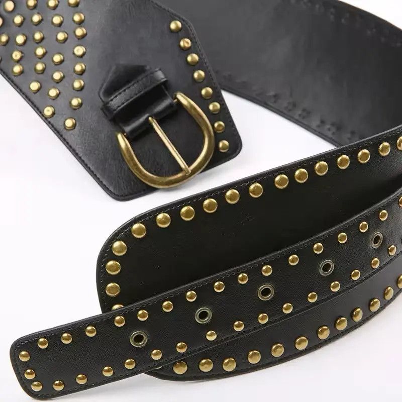 Japanese Brand Y2K Rivet Faux Leather Punk Style Crop Belts Size ONE SIZE - 8 Thumbnail