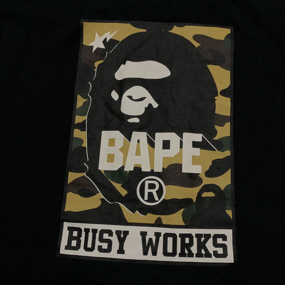 Bape Bape Small Busy Works 1st Camo Back Graphic Black Tee Size US S / EU 44-46 / 1 - 3 Thumbnail