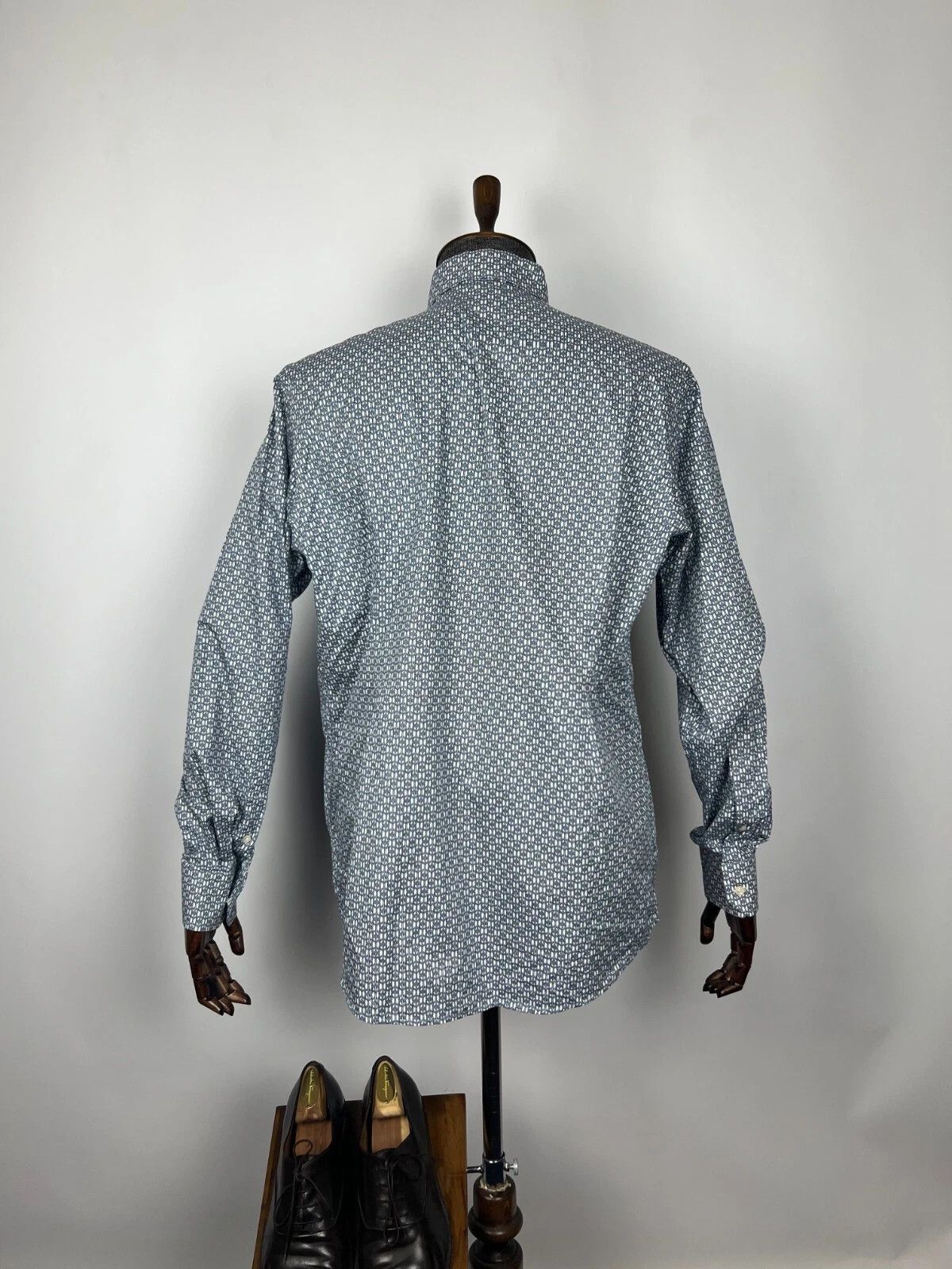Eton Eton Contemporary Shirt Long Sleeve Blue White Abstract Size US XL / EU 56 / 4 - 5 Thumbnail