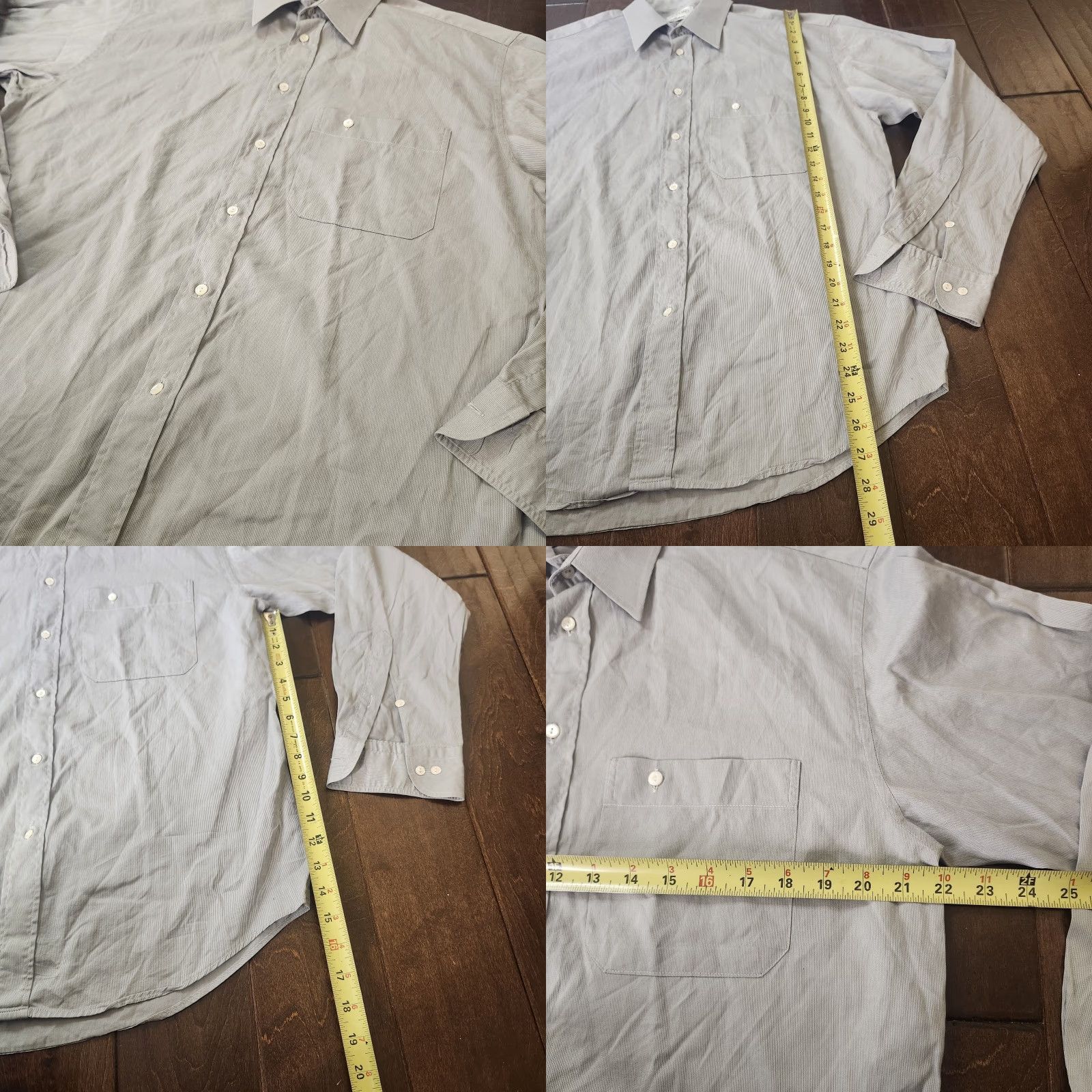 Eton ETON Royal Twisted Super Cotton Dress Shirt Mens 40 L Gray Long Sleeve Size 40R - 8 Thumbnail