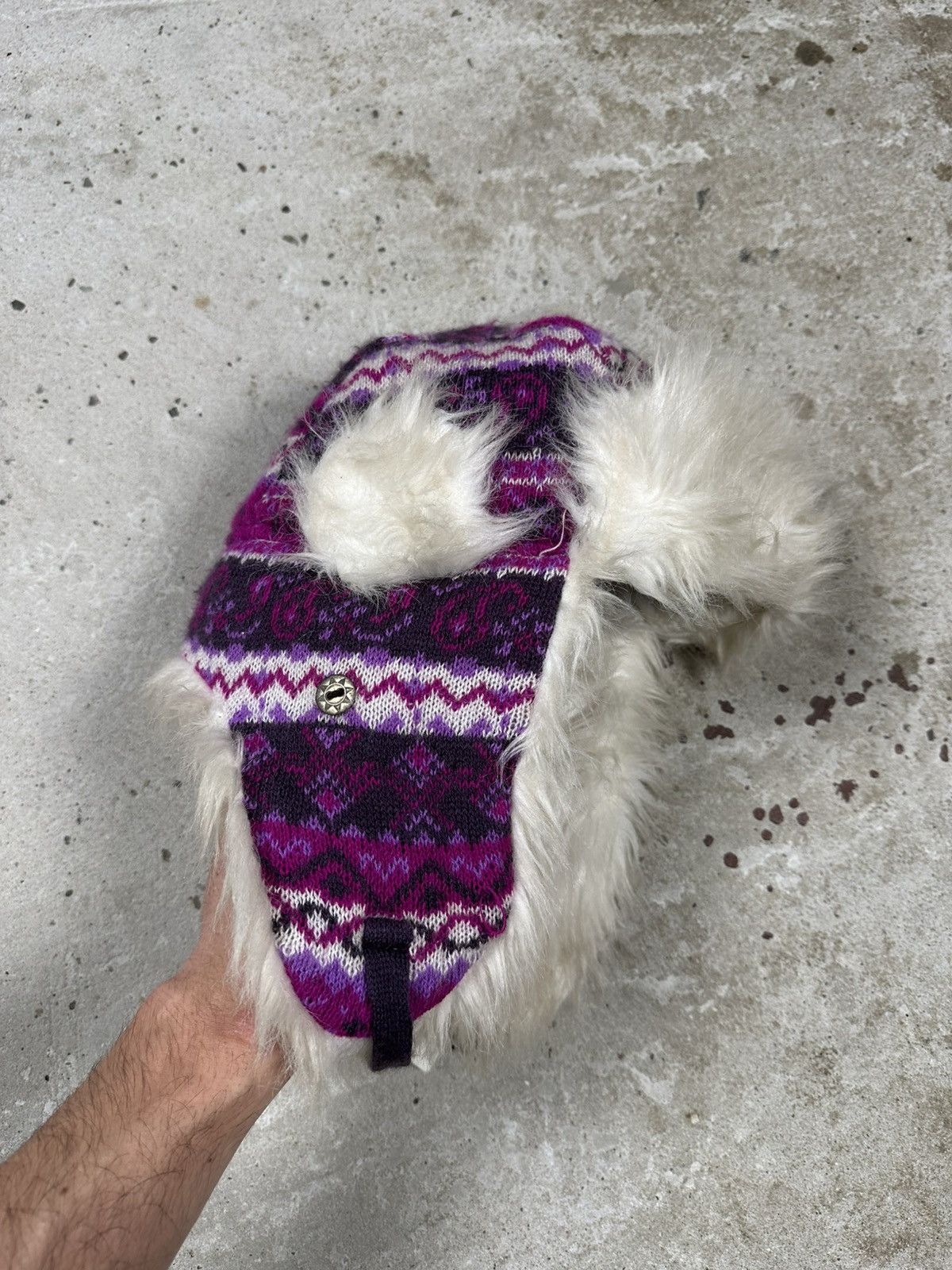 If Six Was Nine × Japanese Brand × Le Grande Bleu (L.G.B.) Vintage Y2K Faux Fur Purple Ushanka Trapper Hat Fuzzy Size ONE SIZE - 2 Thumbnail