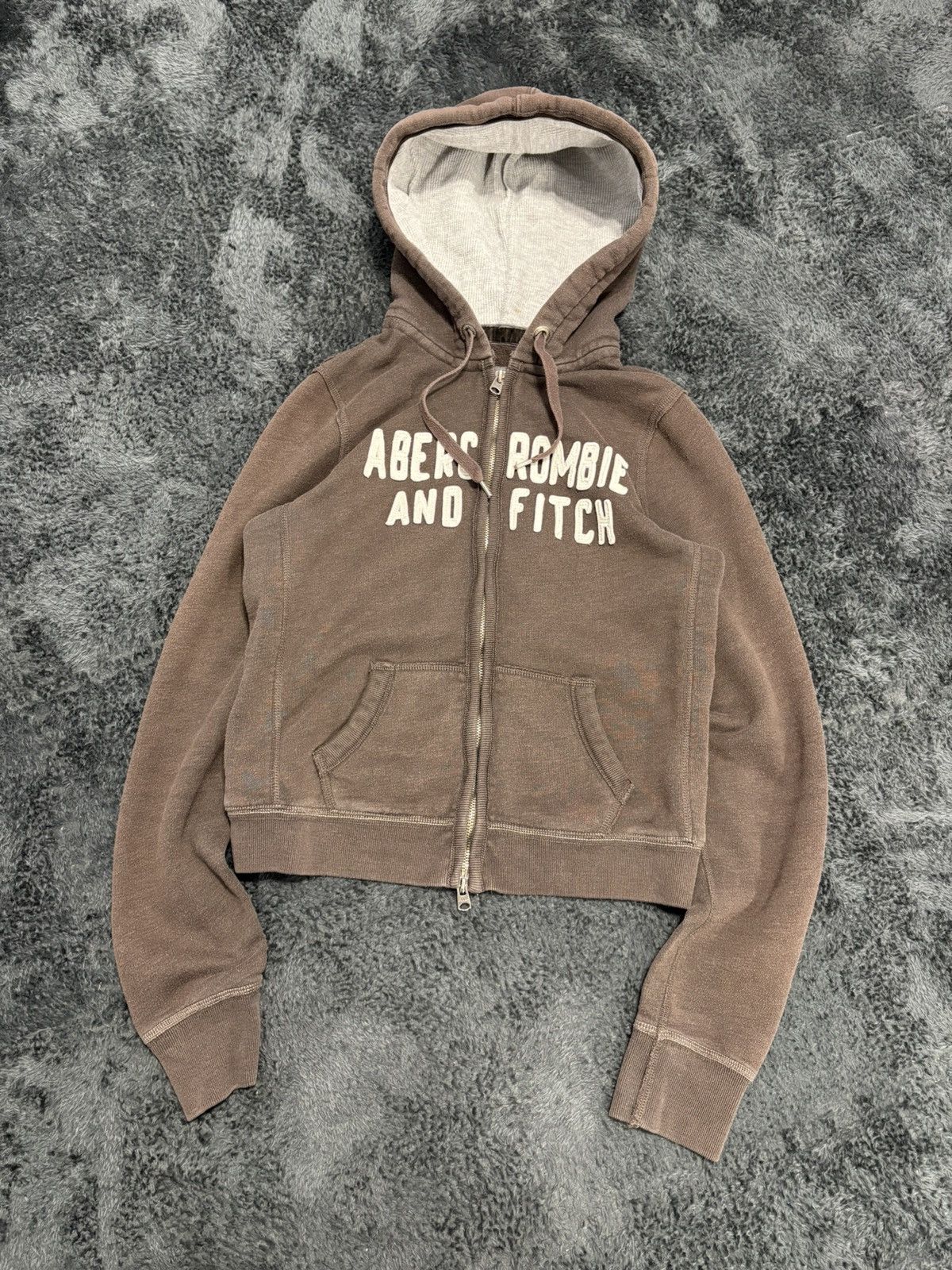 Abercrombie & Fitch Rare Brown Vintage Abercrombie & Fitch Y2K Zip Hoodie Size L / US 10 / IT 46 - 1 Thumbnail