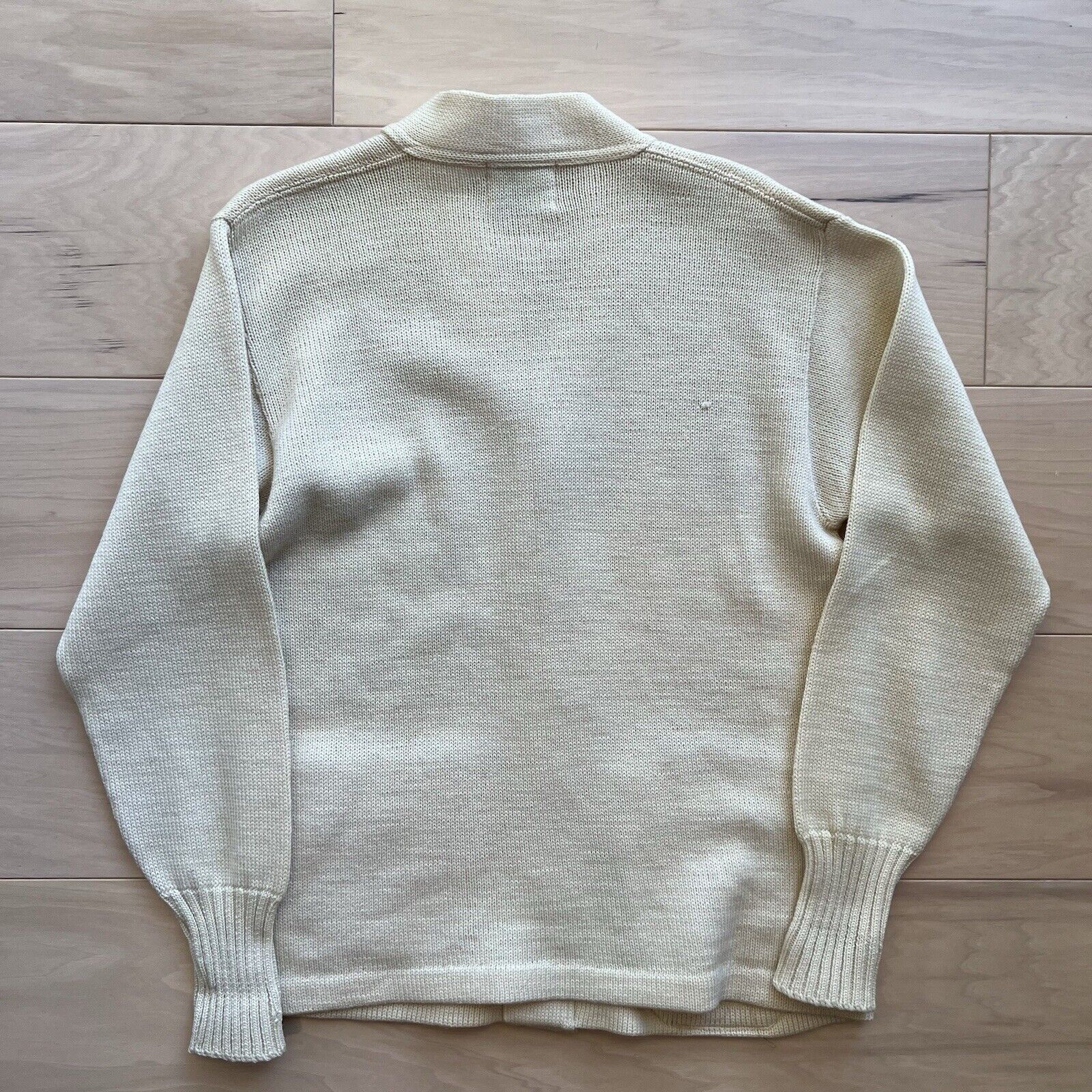 Vintage Vintage Letterman Cardigan S Beige Wool Sweater 60s Indian Size US S / EU 44-46 / 1 - 8 Thumbnail