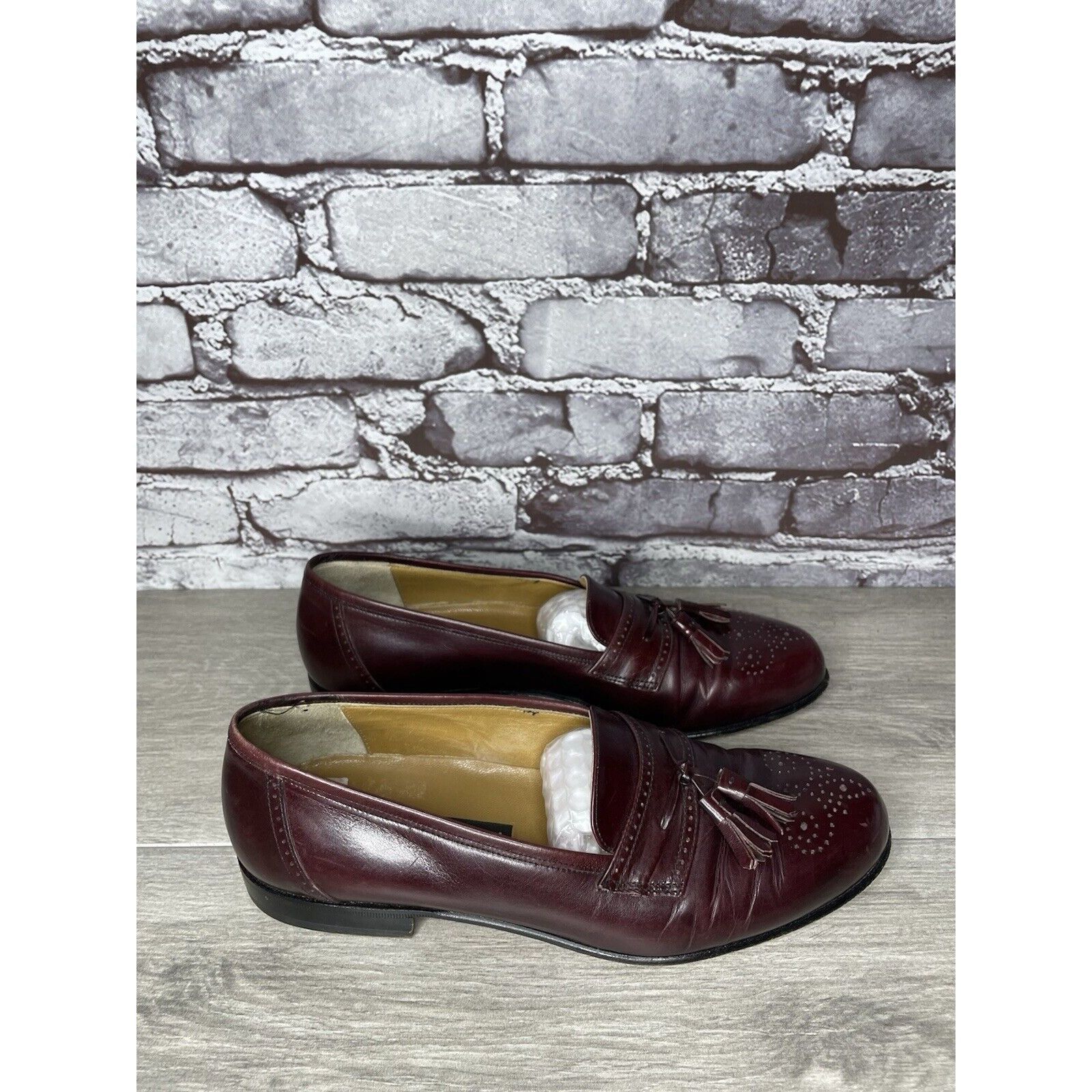Other Stamati Mastroianni Burgundy Leather Wingtip Tassel Loafers Size US 8 / EU 41 - 19 Thumbnail