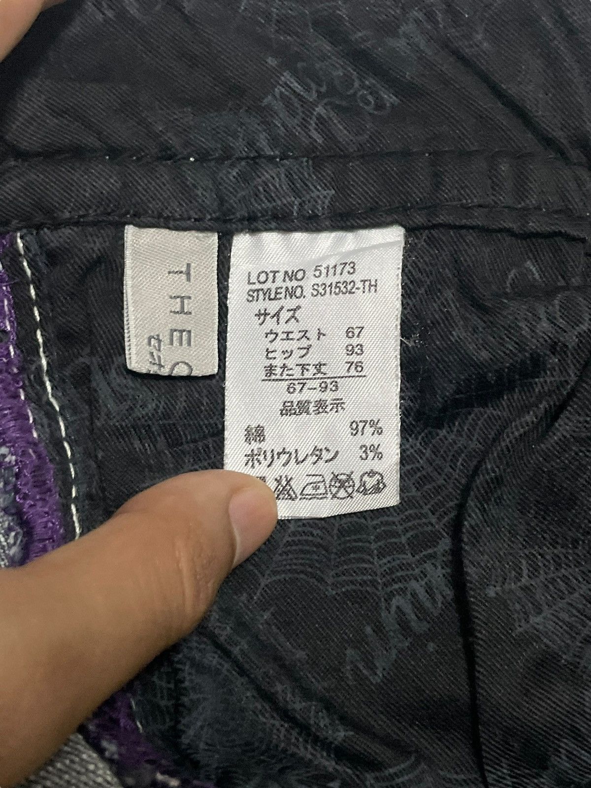Jewelry Vintage Japanese Jewel Beads Denim Archival Blue Wash Jeans Size 29" - 13 Thumbnail