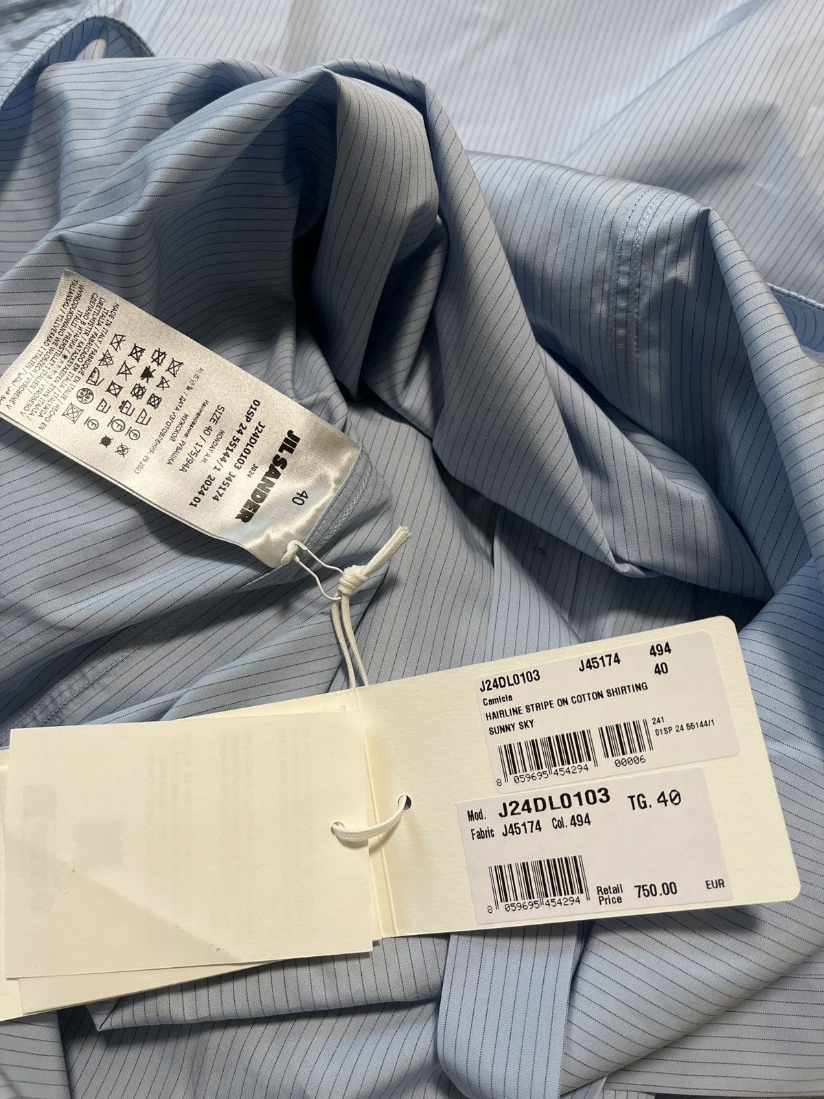 Jil Sander Jil Sander blue stripe shirt Size US M / EU 48-50 / 2 - 4 Thumbnail