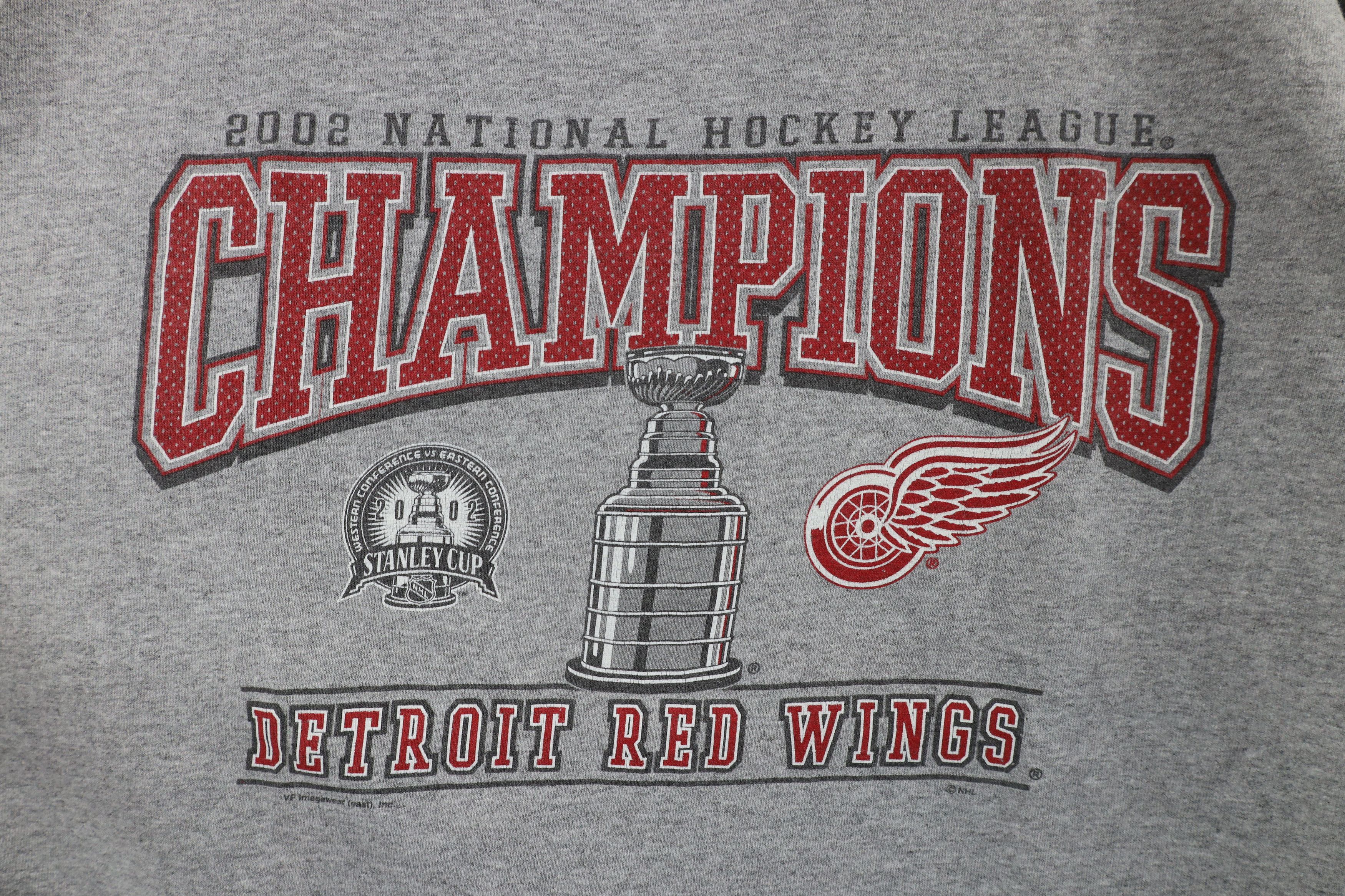 Vintage Vintage Y2K Cup Champs Detroit Red Wings Hockey T-Shirt Size US L / EU 52-54 / 3 - 4 Thumbnail