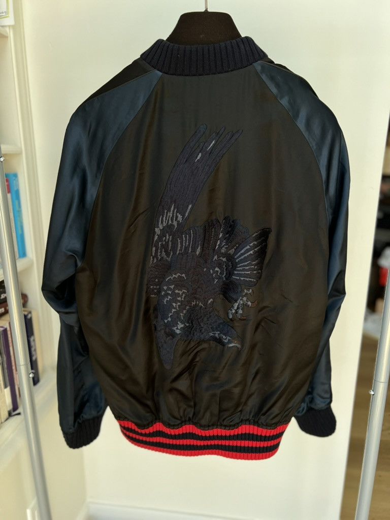 Gucci GUCCI SS16 EAGLE EMBROIDERED SATIN BOMBER JACKET Size US XL / EU 56 / 4 - 7 Thumbnail
