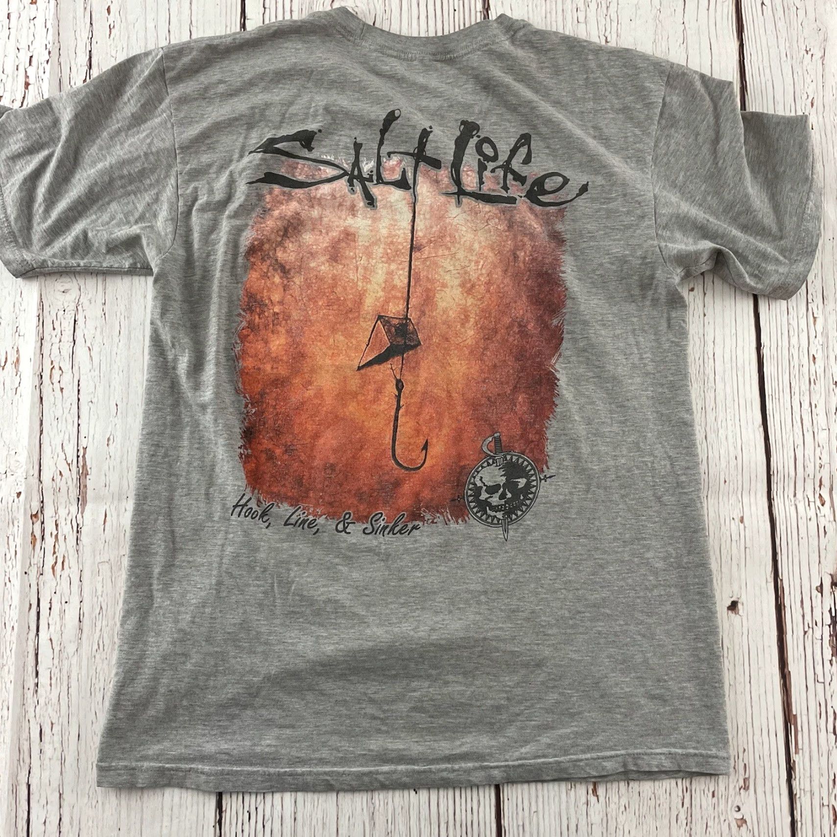 Vintage Salt Life Hook Line & Sinker Short Sleeve T Shirt Men M Gray Shirt Mens Salt Life Hook Line & Sinker Short Sleeve T Shirt Gray M Size US M / EU 48-50 / 2 - 6 Thumbnail