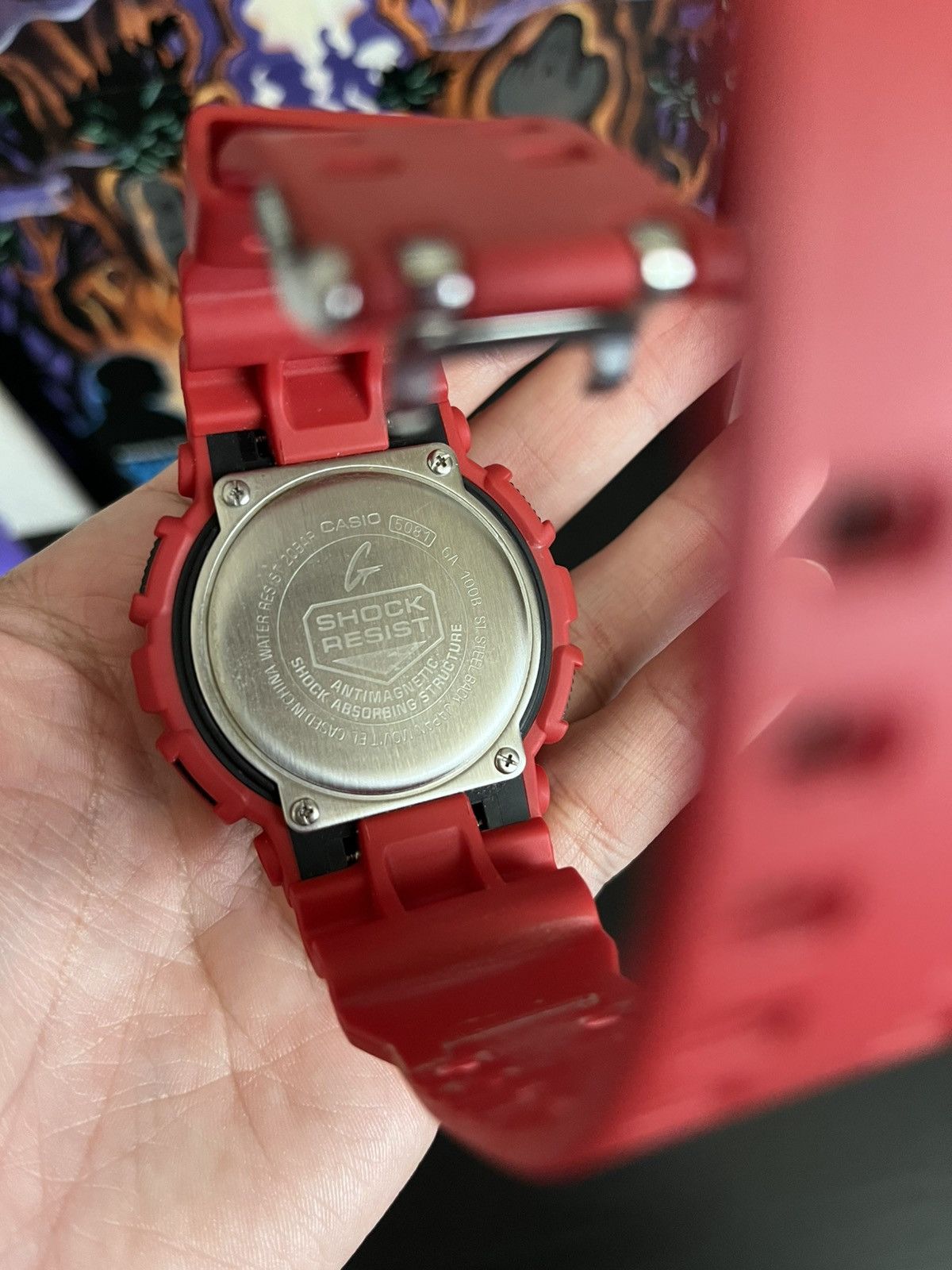 Casio × G Shock Casio G-Shock Mens Red Strap Watch Ga100b-4a Size ONE SIZE - 5 Thumbnail