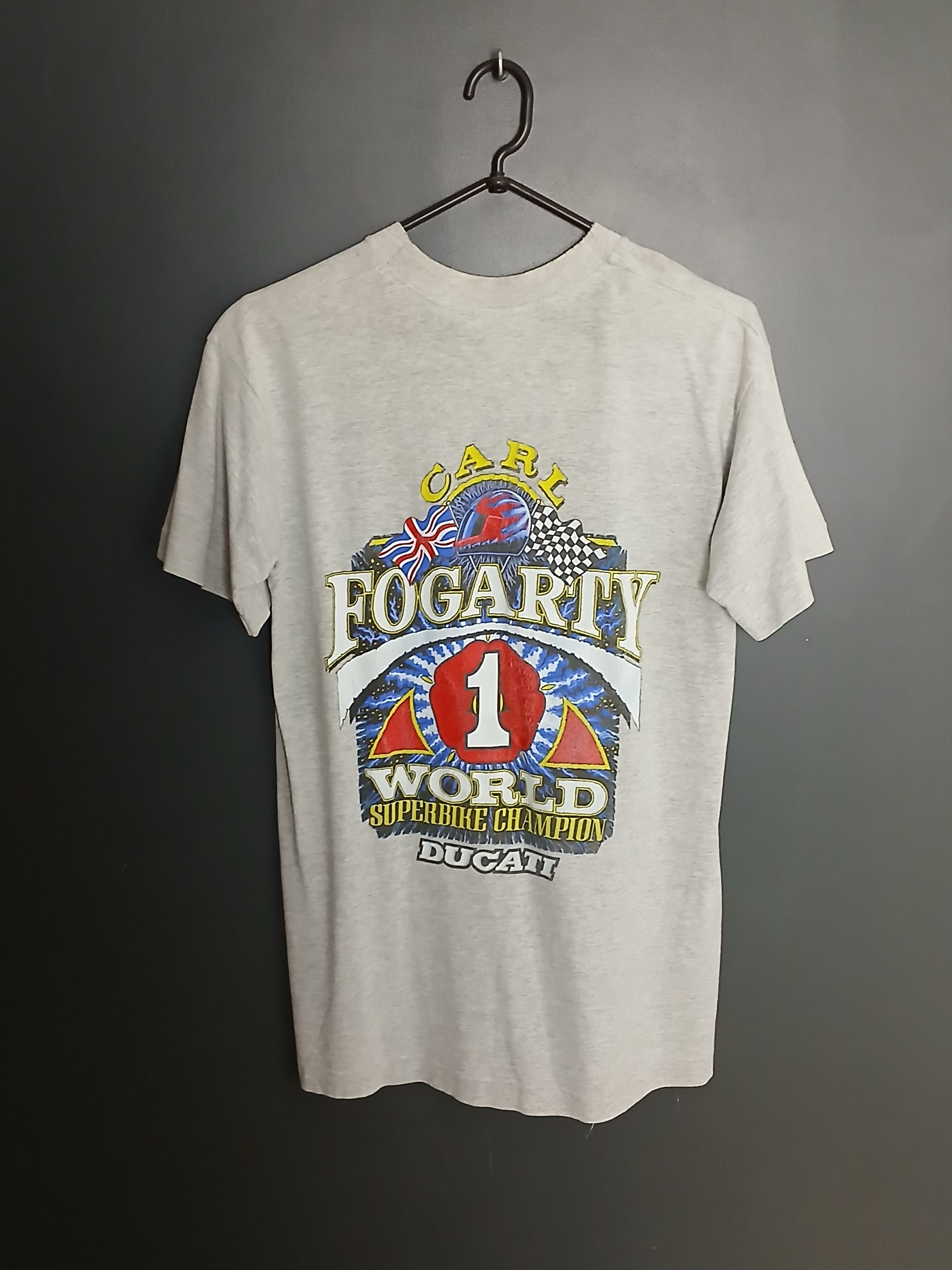 Vintage Karl Fogarty World Superbike Champion Racing Moto T-Shirt Size US S / EU 44-46 / 1 - 2 Thumbnail