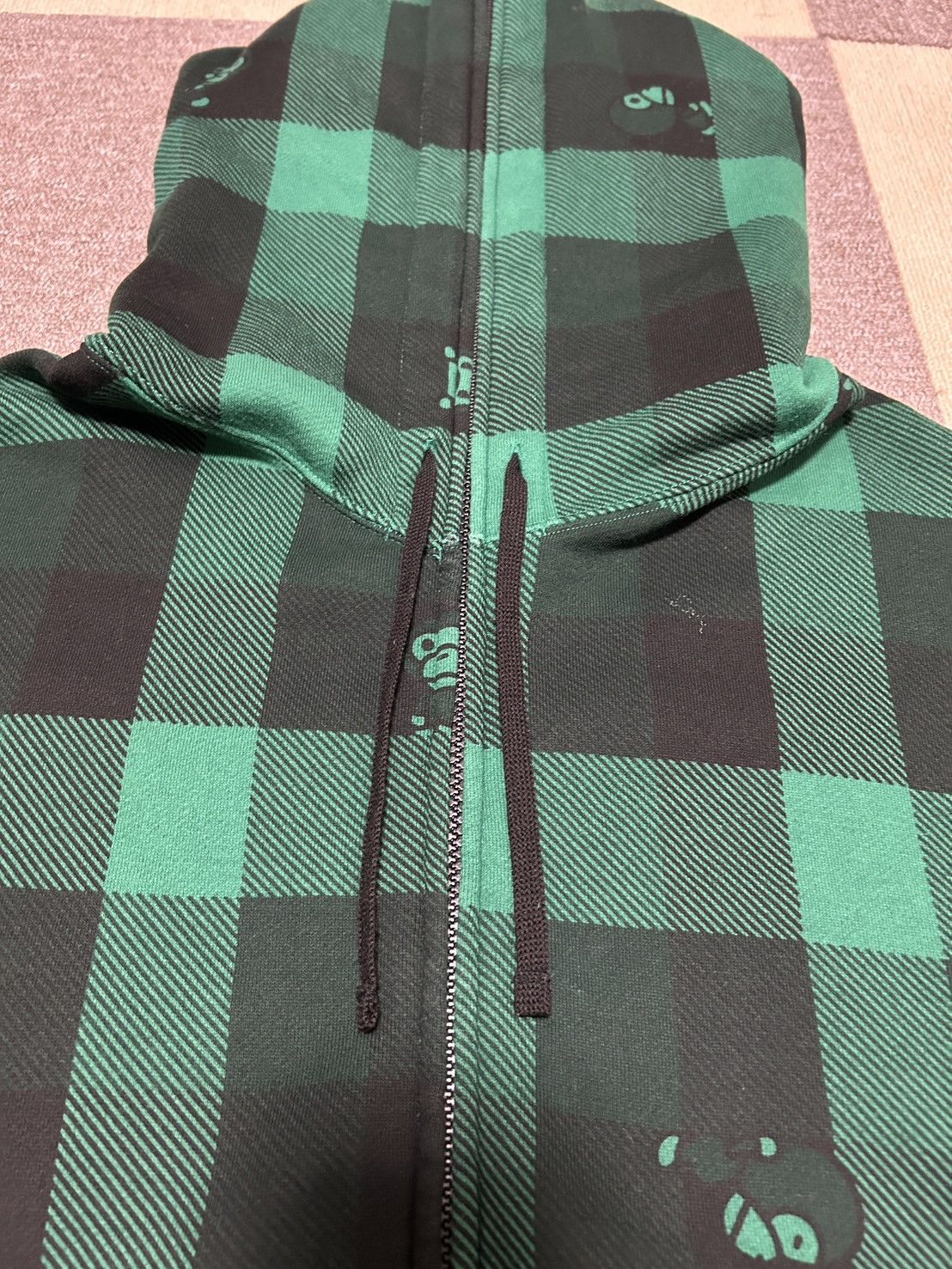 Bape Y2K Bape Green Milo Shibuya Plaid check Full Zip Hoodie XL Size US XL / EU 56 / 4 - 4 Thumbnail