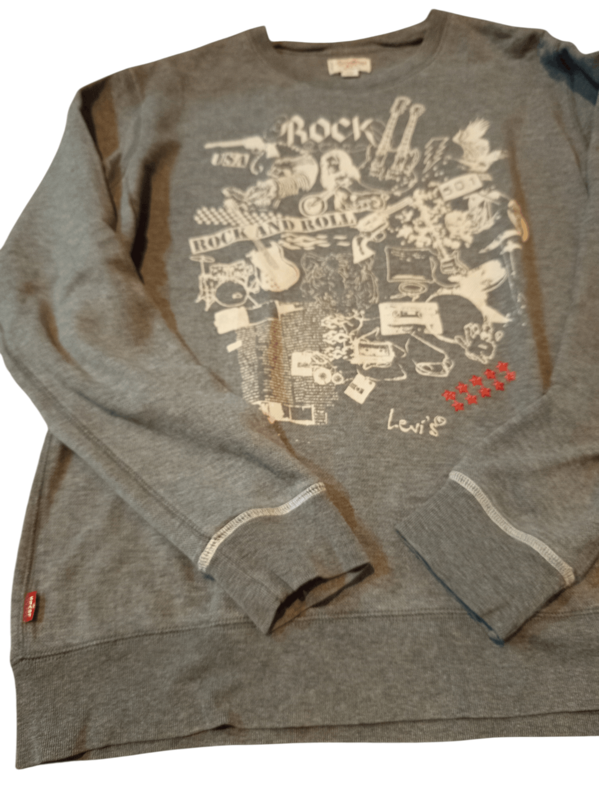 Vintage Levi’s 501 Rock N Roll Music Sweatshirt Size US L / EU 52-54 / 3 - 4 Thumbnail