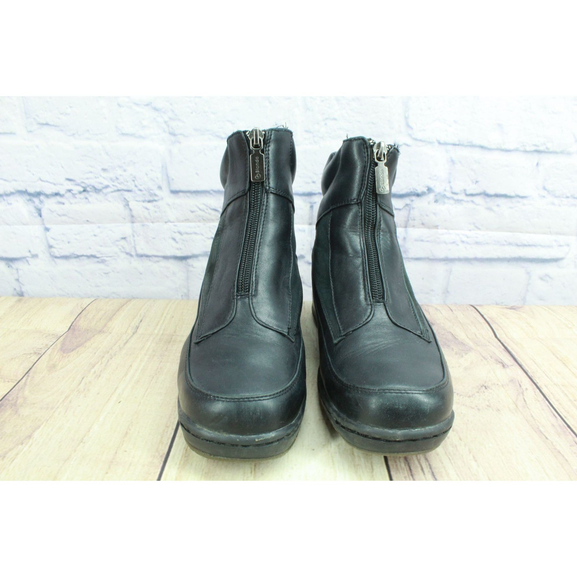 Blondo Blondo Women's Leather Front Zip Casual Winter Ankle Boots Size US 6.5 / IT 36.5 - 4 Thumbnail