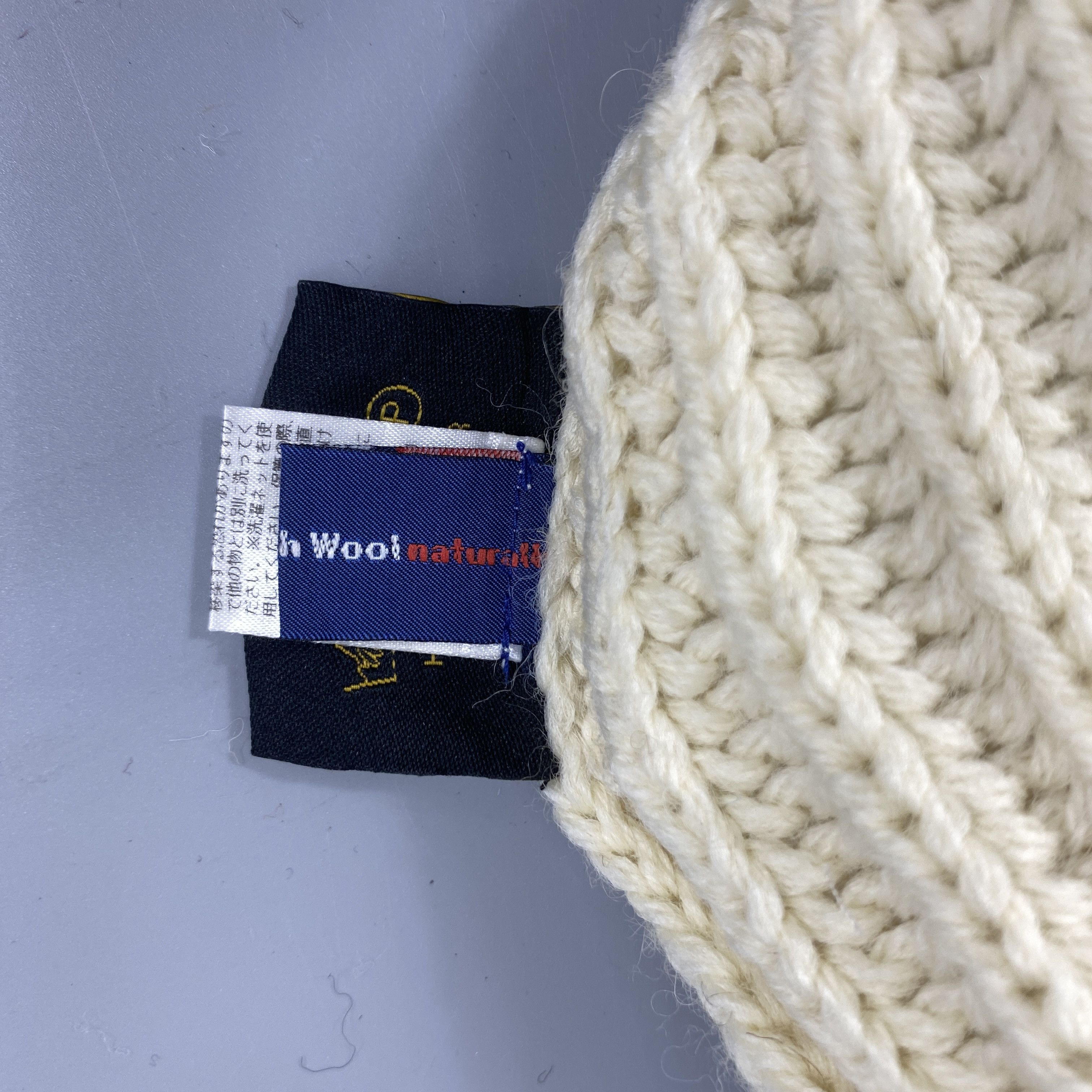 Highland Wool Natural Knit Pom Pom Beanie -BN700 Size ONE SIZE - 6 Thumbnail