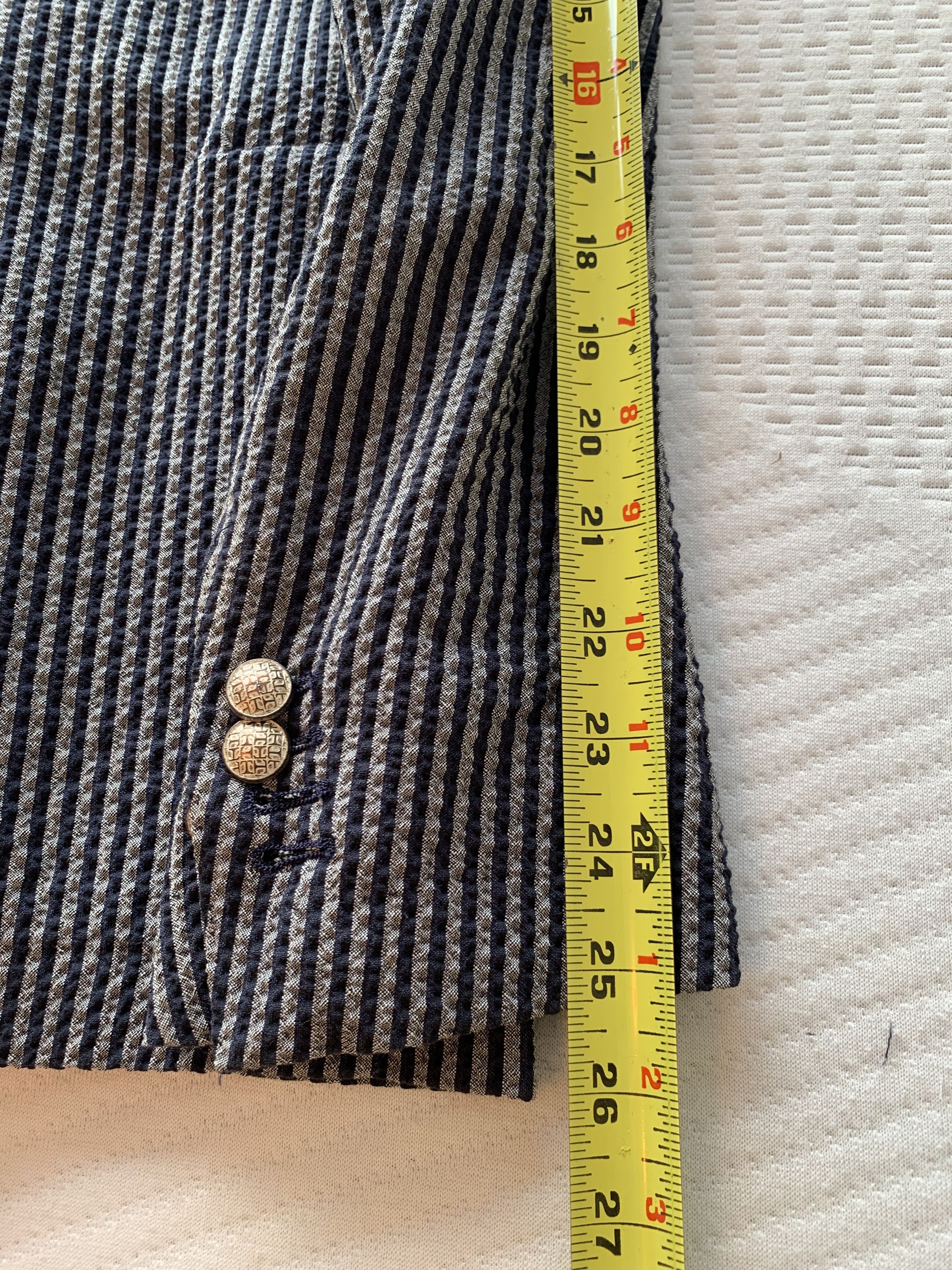 Tagliatore Tagliatore Seersucker Double Breasted Blazer IT 50 Size 40R - 9 Thumbnail