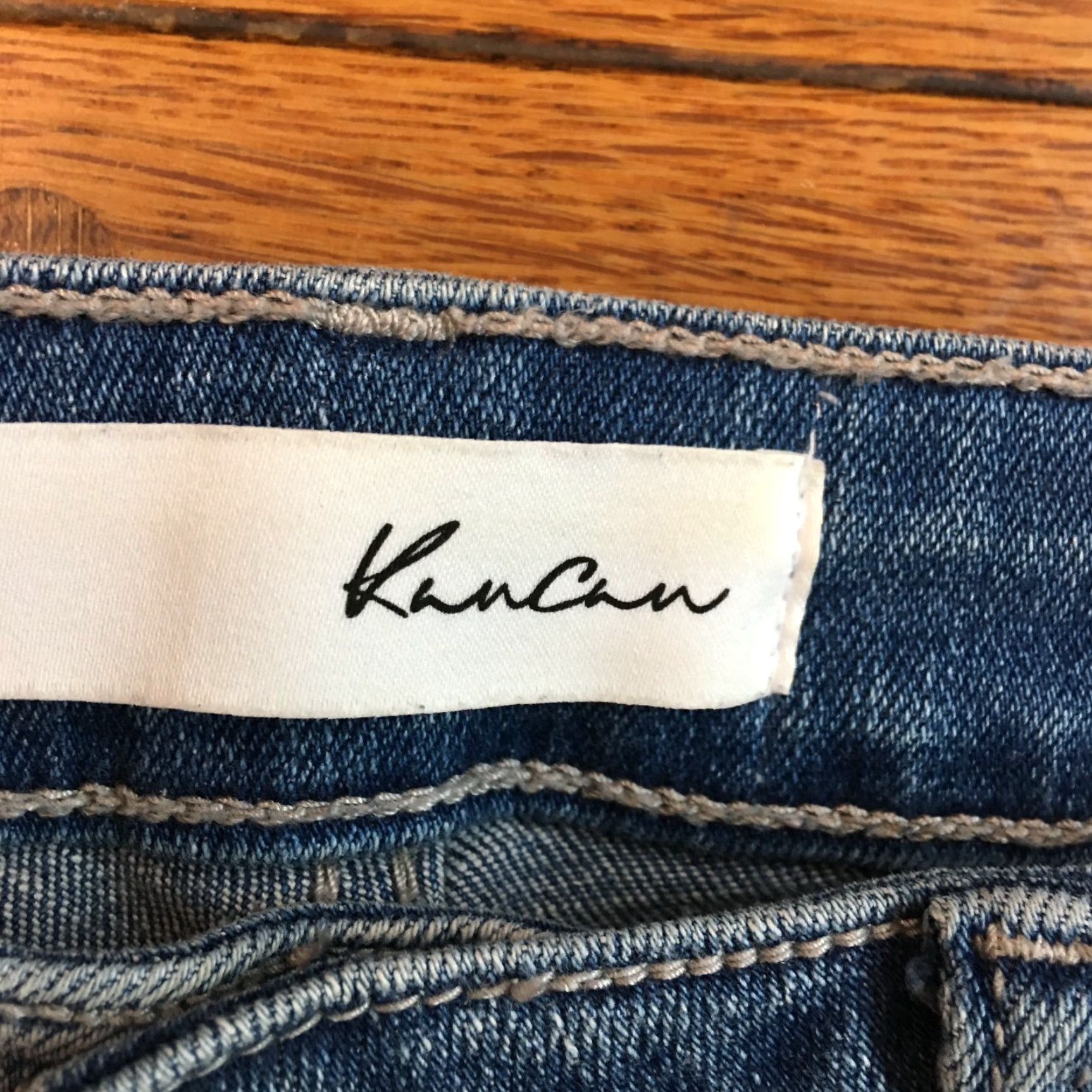 Vintage Kancan Jeans 5/26 Blue Skinny Distressed Flat Front Casual Womens Size 27" / US 4 / IT 40 - 7 Thumbnail