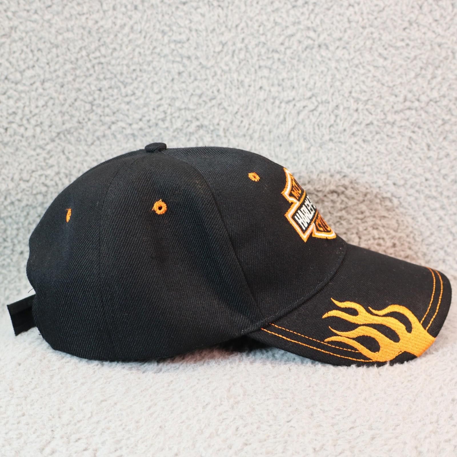 Other Vtg Harley Davidson Baseball Cap OSFM Black Orange Flames Size ONE SIZE - 4 Thumbnail