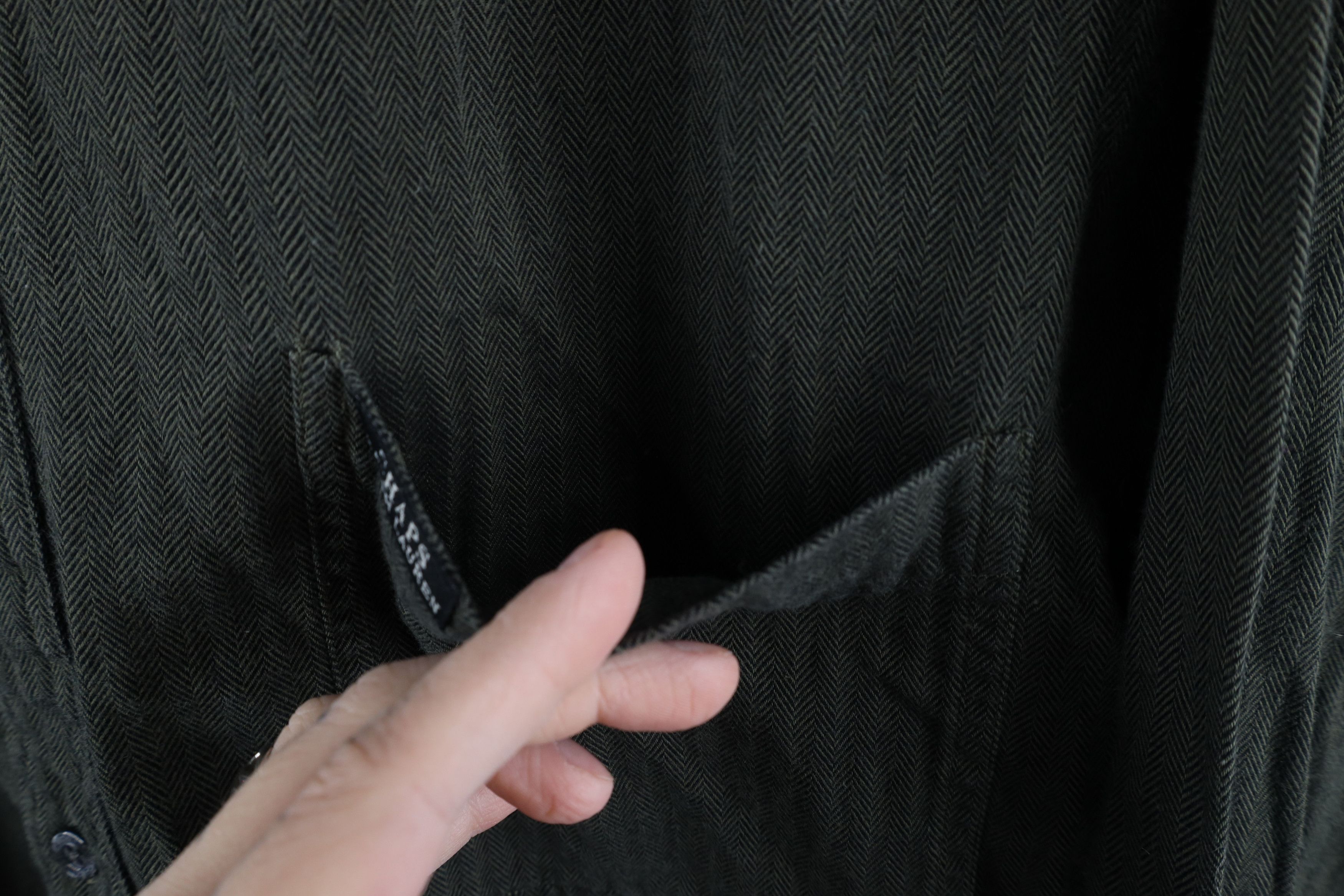 Ralph Lauren × Vintage Vintage 90s Chaps Ralph Lauren Herringbone Button Down Shirt Size US XL / EU 56 / 4 - 5 Thumbnail