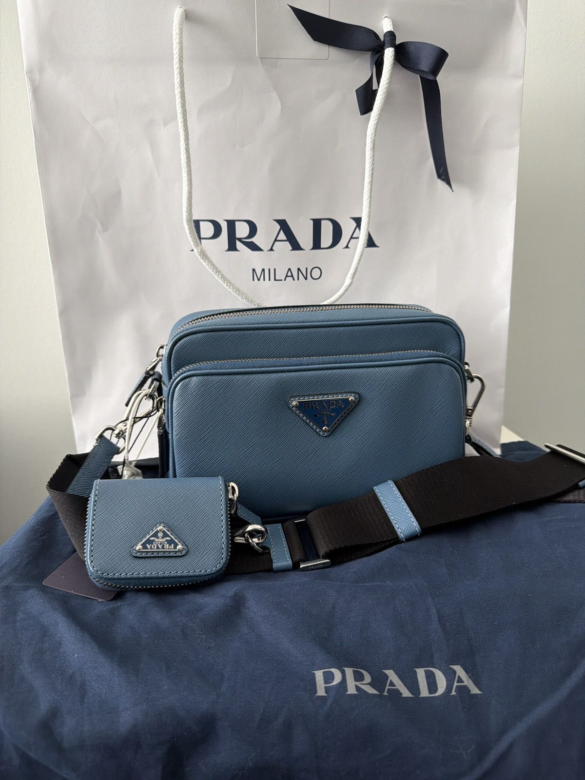 Prada PRADA LIMITED EDITION BLUE SIDEBAG Size ONE SIZE - 3 Thumbnail