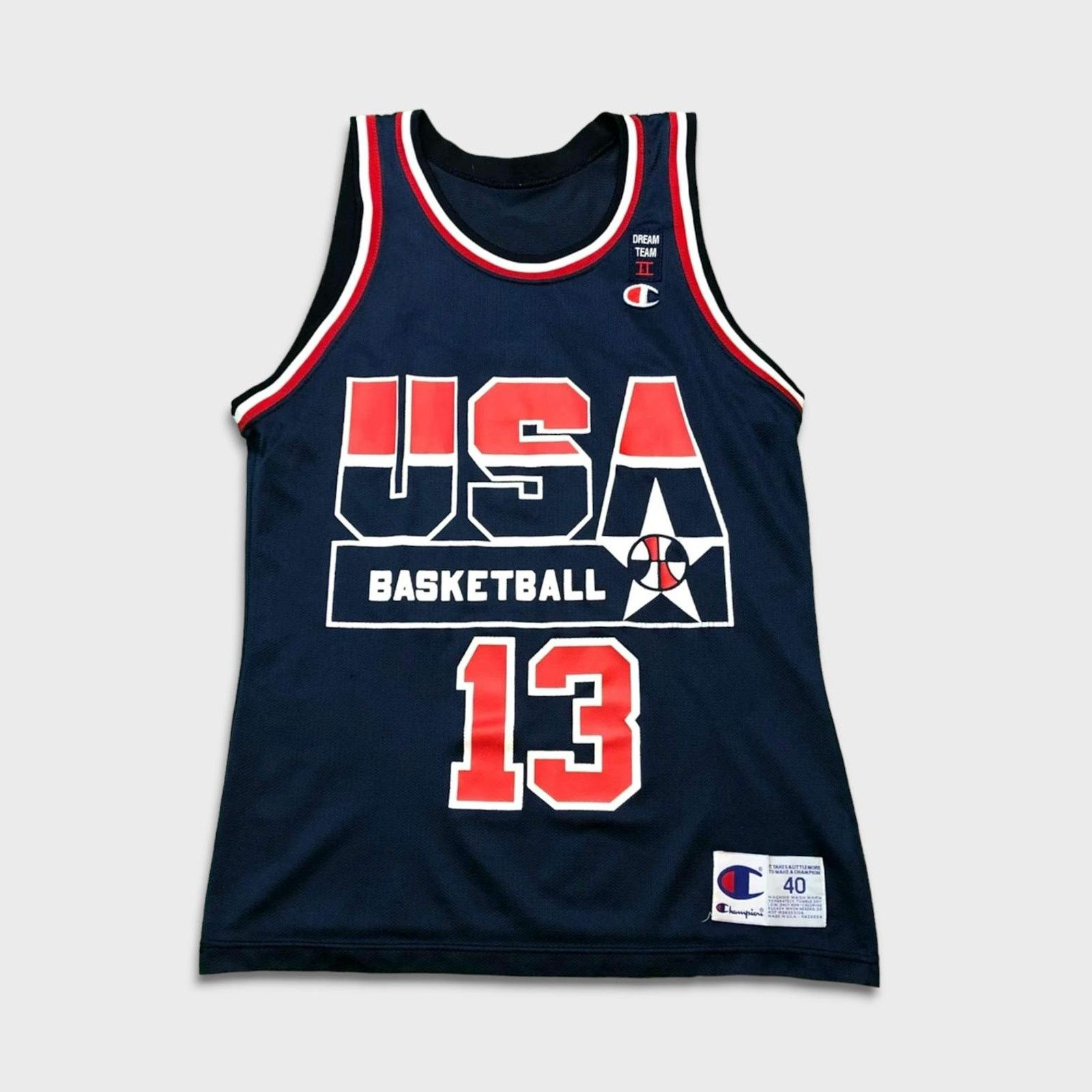 Champion × NBA × Vintage VTG 90s Champion Shaquille O’Neal Team USA Jersey Small NBA Size US S / EU 44-46 / 1 - 3 Thumbnail