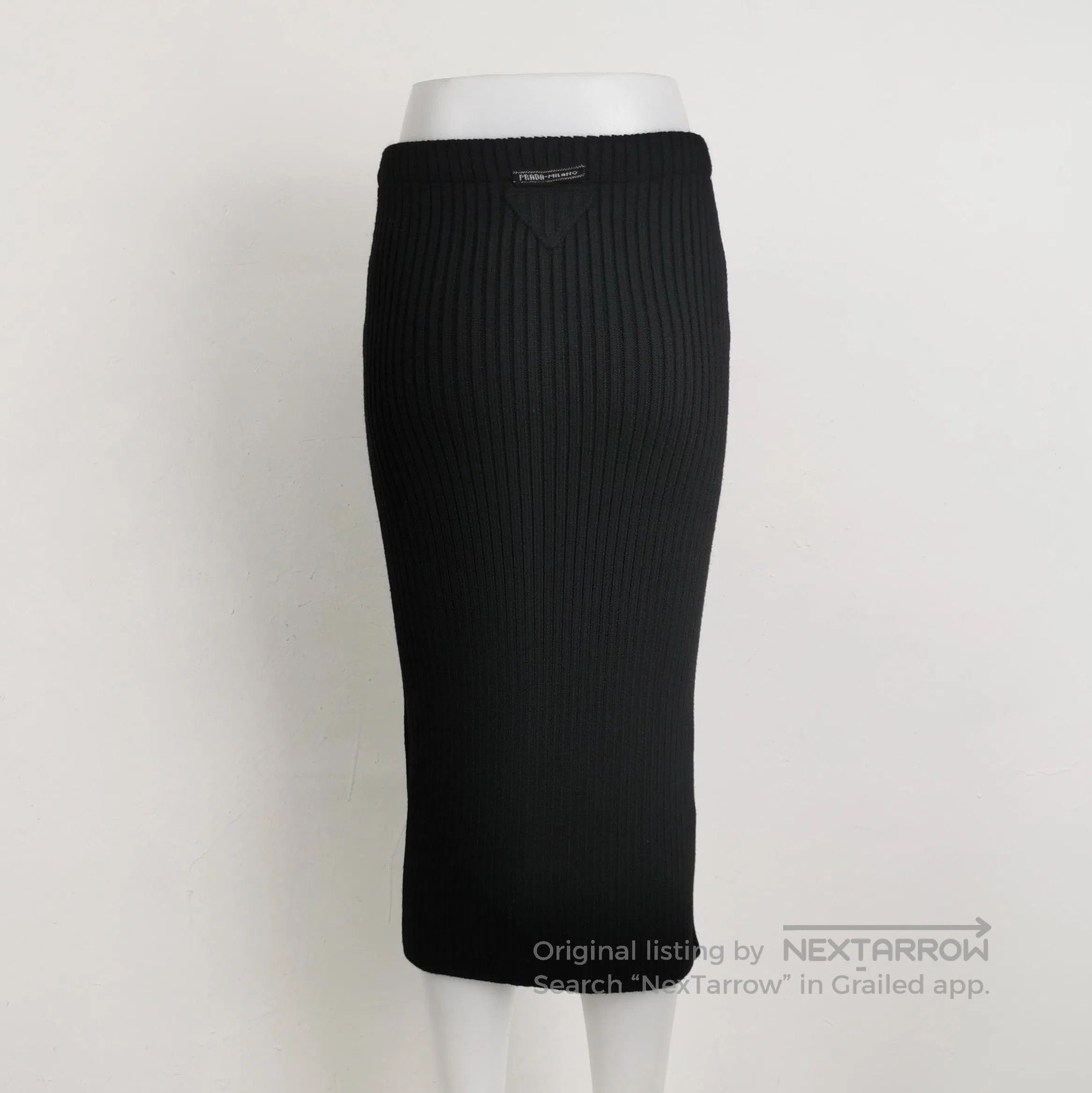 Prada Prada Black Wool Blend Midi Skirt . Size 39" - 2 Thumbnail