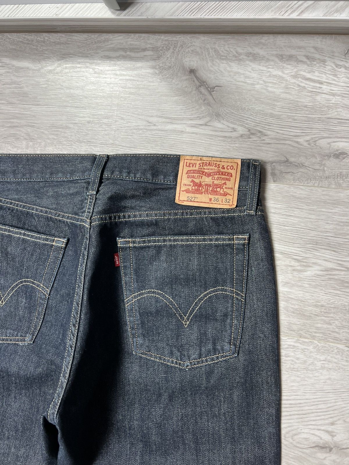Levi's Vintage Levis 527 Low Boot Cut Jeans Dark Indigo Denim Pants Size US 36 / EU 52 - 10 Thumbnail