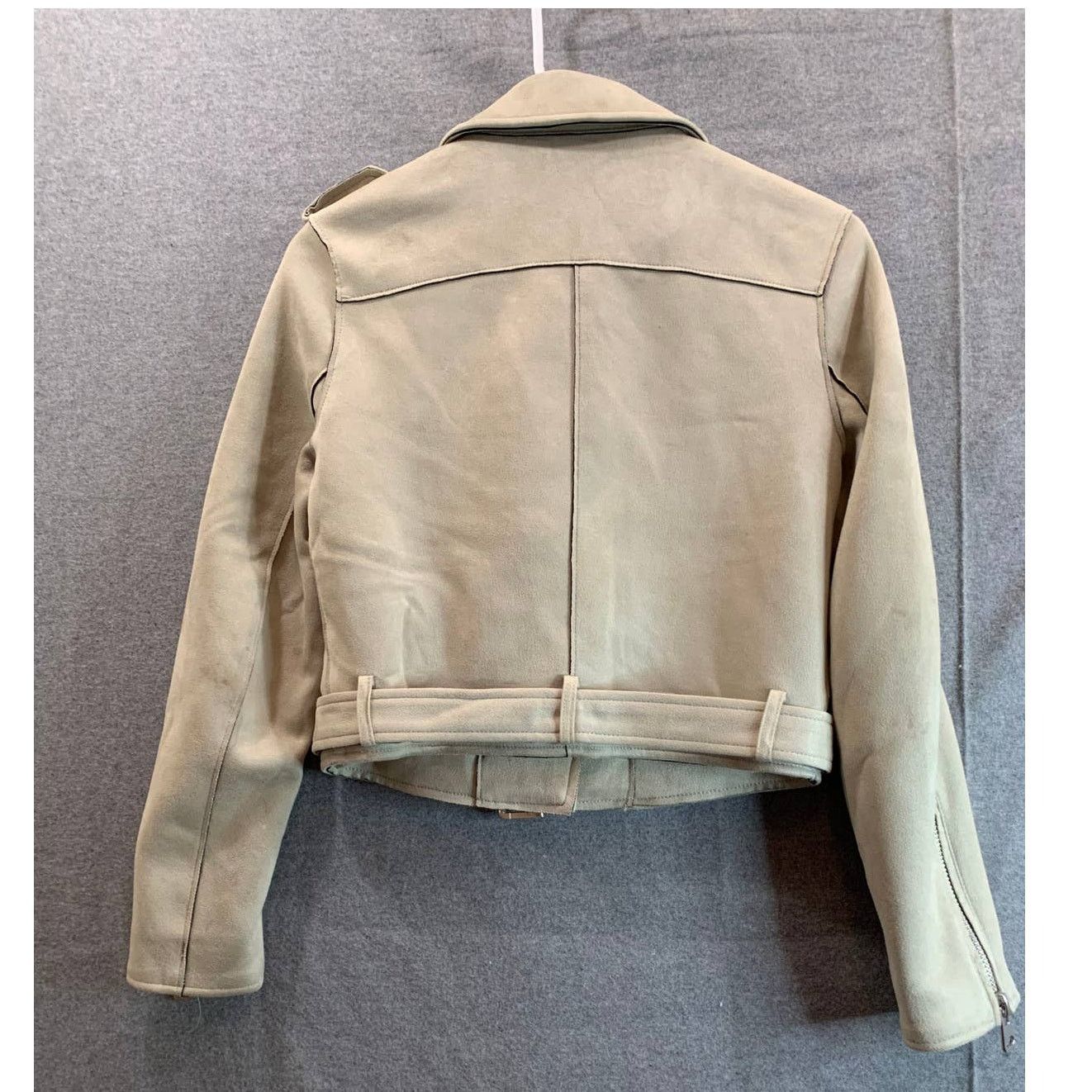 Leather Zara Basic Faux Suede Jacket Womens Extra Small Brown Jacket Size XS / US 0-2 / IT 36-38 - 2 Thumbnail