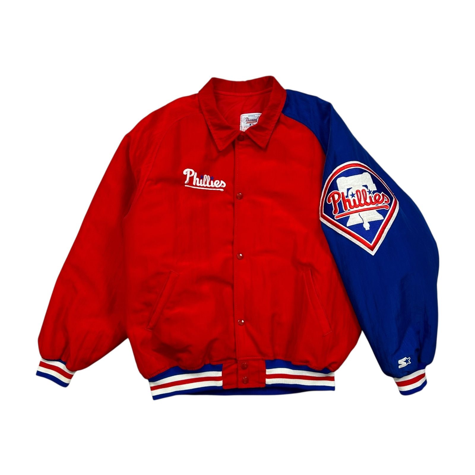 MLB VTG 90s PHILADELPHIA PHILLIES STARTER SATIN BOMBER JACKET Size US XL / EU 56 / 4 - 1 Thumbnail